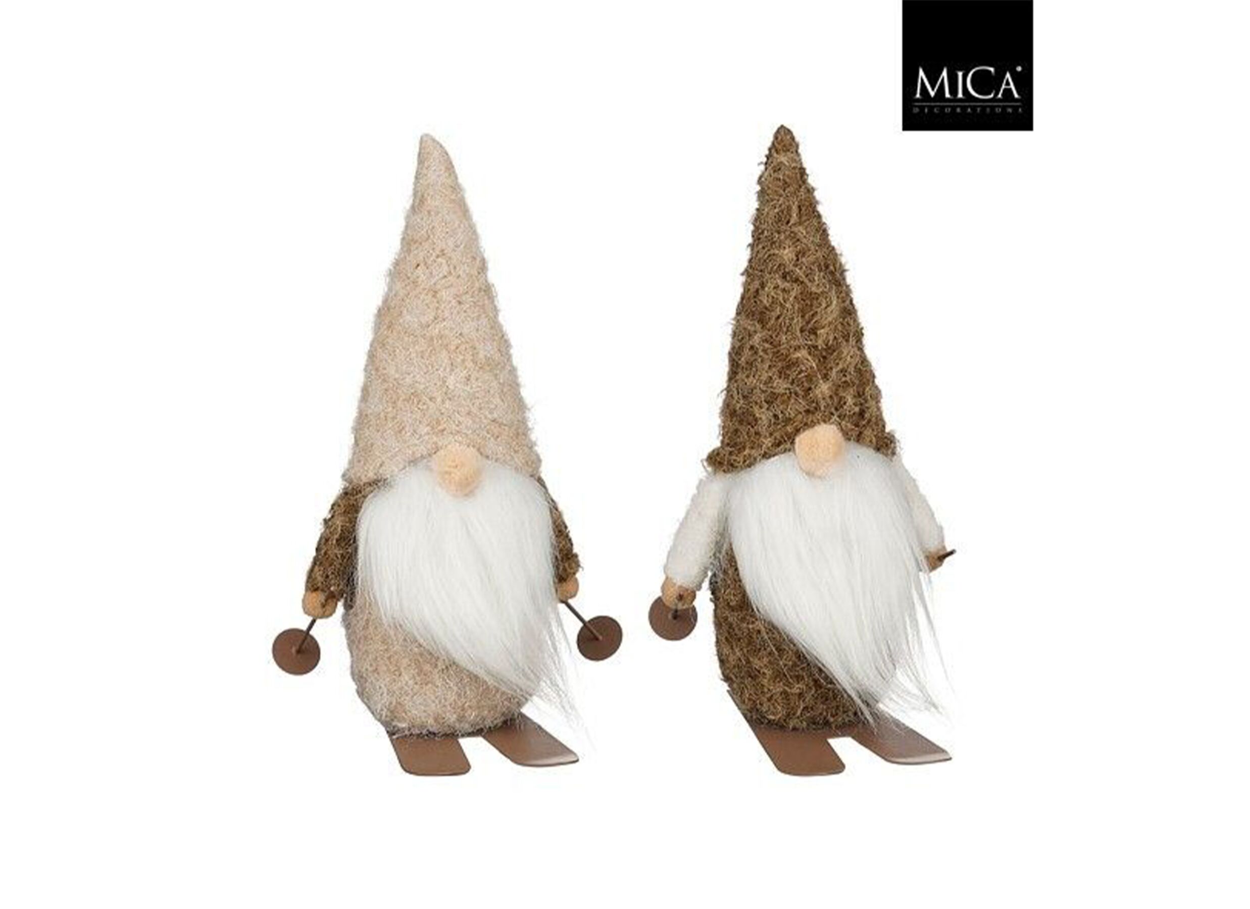 Kerstdecoratie Ornament Gnoom H24cm - stof - beige & bruin - Kerstdecoratie Ornament Gnoom H24cm - stof - beige & bruin