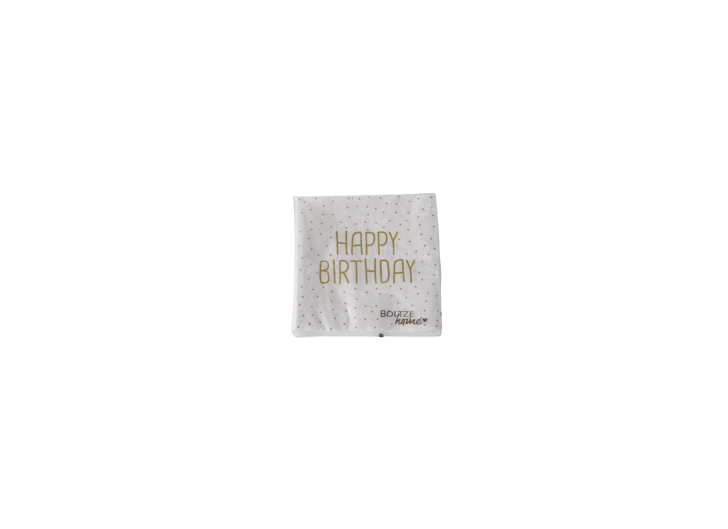 Overzichtsfoto - Serviette Birthday 17x17cm wit 20 stuks