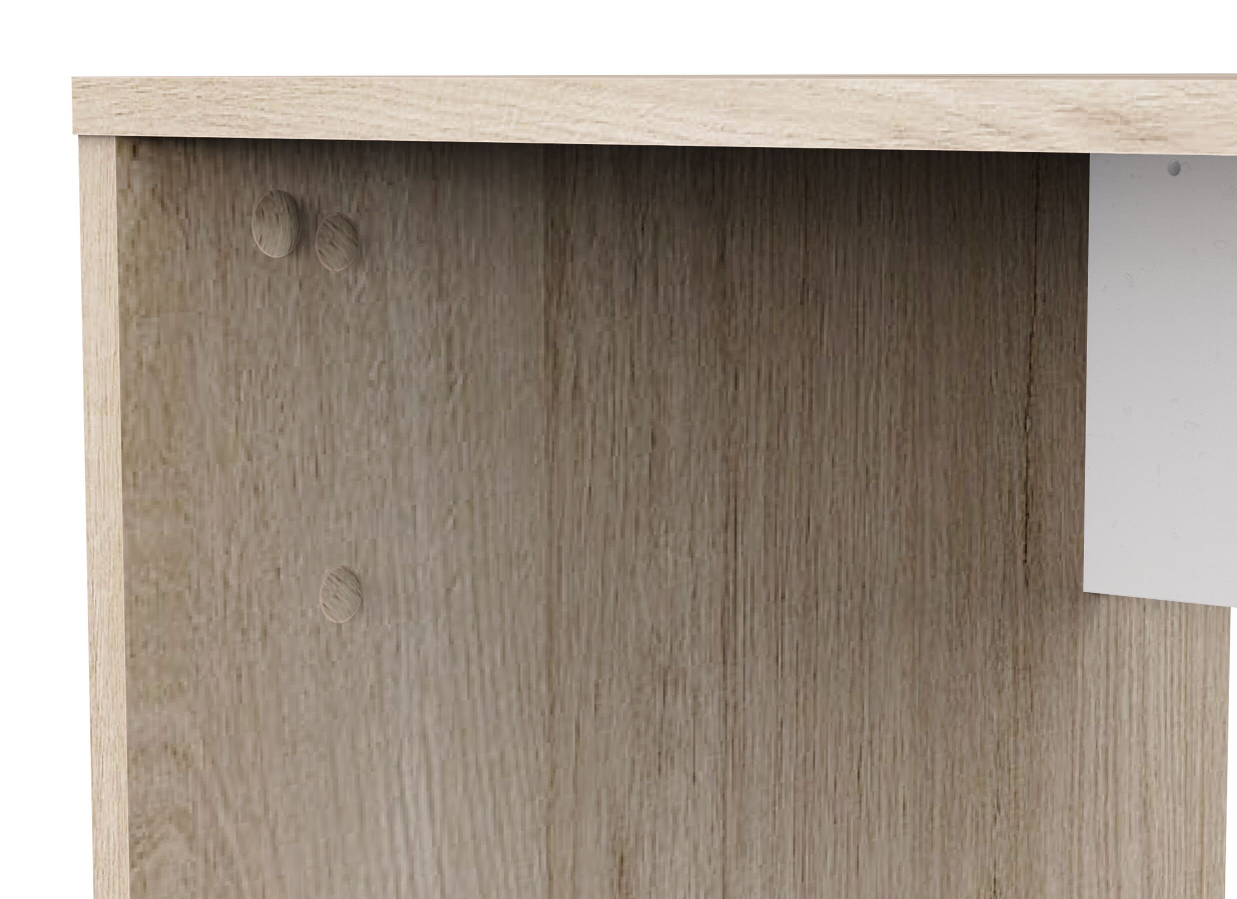 Detail - Bureau d'angle Ease 123x145x53cm - décor - chêne kronberg & blanc