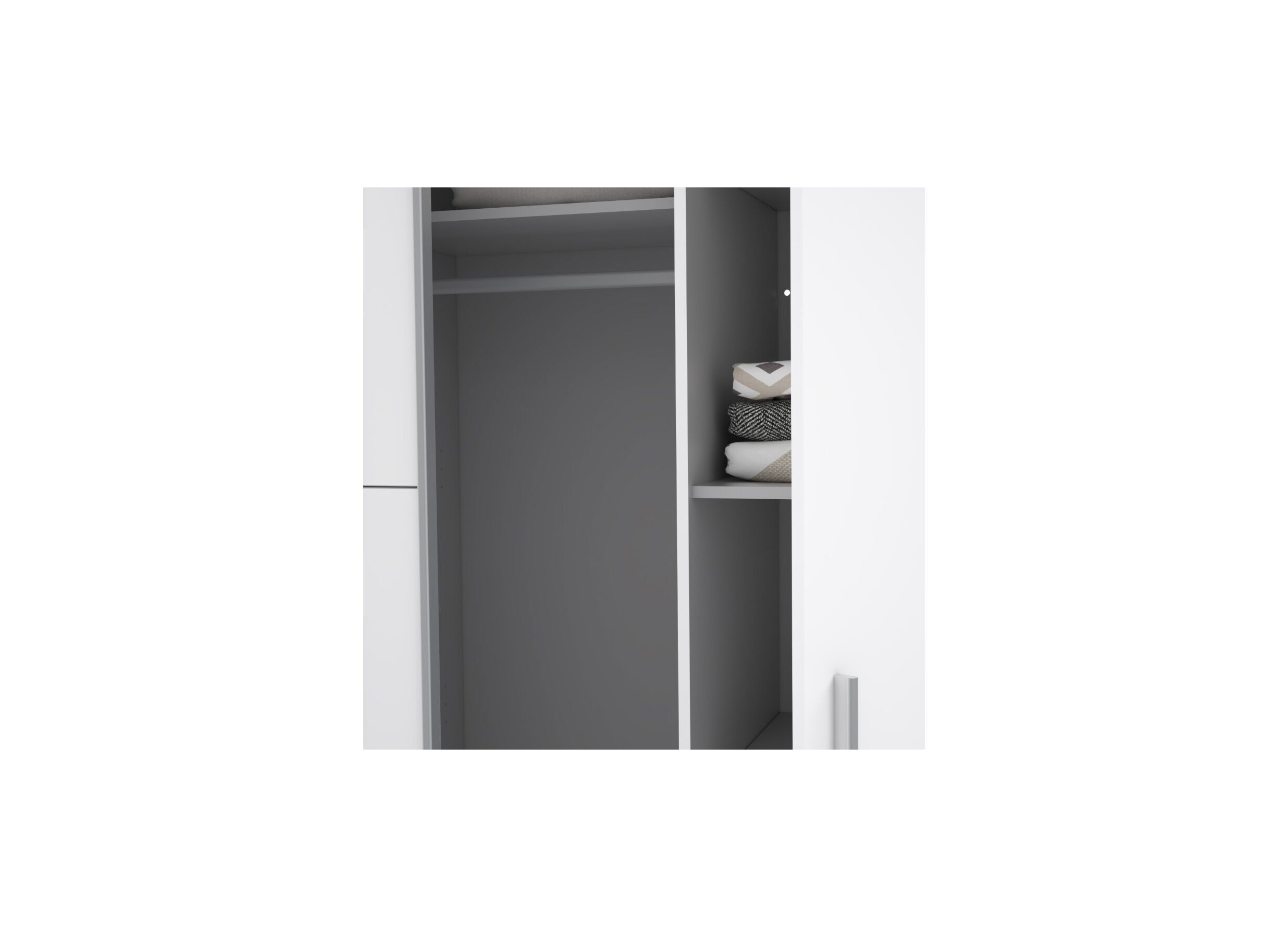 Garde-robe Narago 200cm - décor - blanc