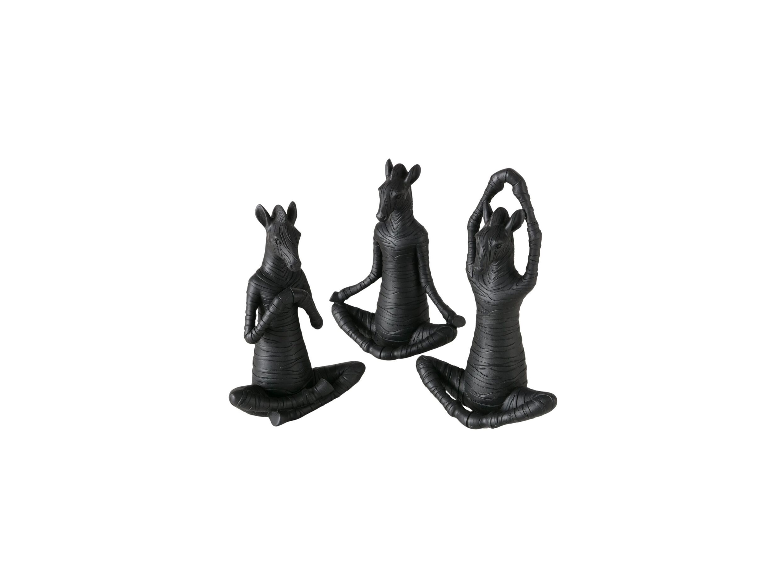 Figuur Yoga Zebra H18cm - polystone - zwart - Figurine Yoga Zèbre H18cm - polystone - noir
