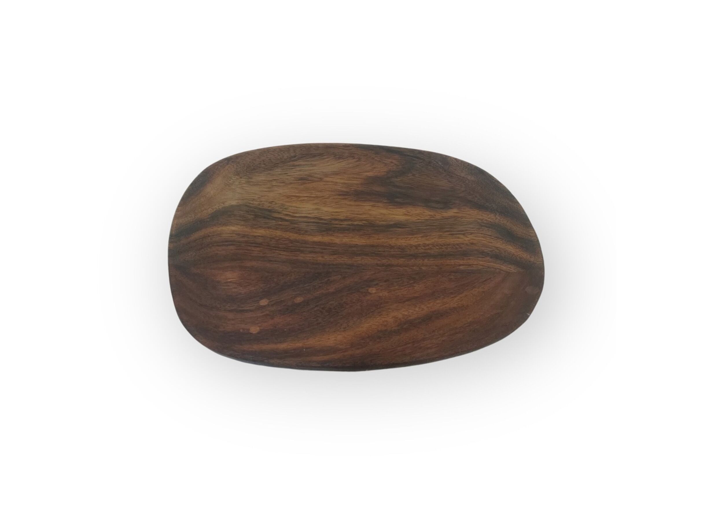 Plus Important - Plateau en bois organique petit Ø23x15x1,5cm - sheesham - naturel