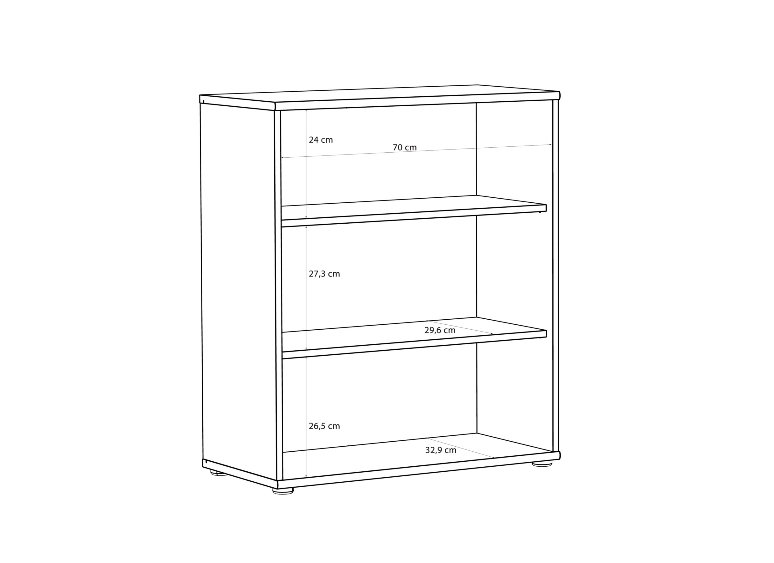 Afmetingen - Boekenkast Topic 74x35x86cm - decor - cashmere