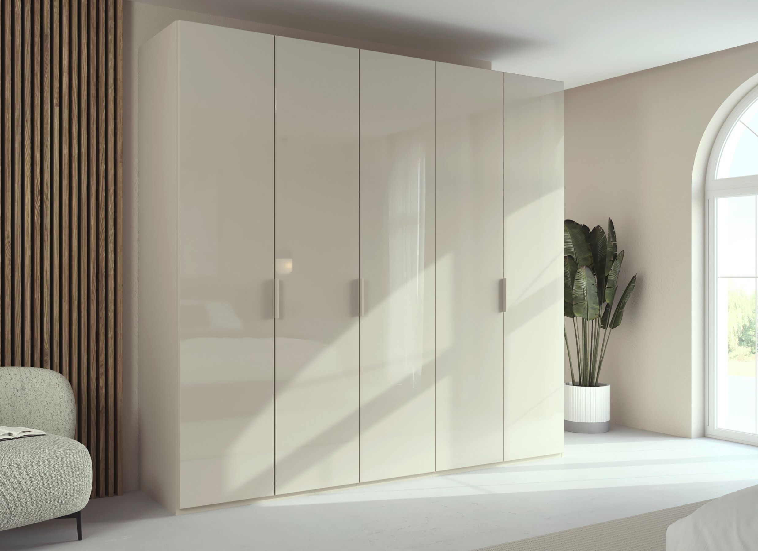 Sfeerfoto - Schuifdeurkast 250cm - decor & glas - champagne