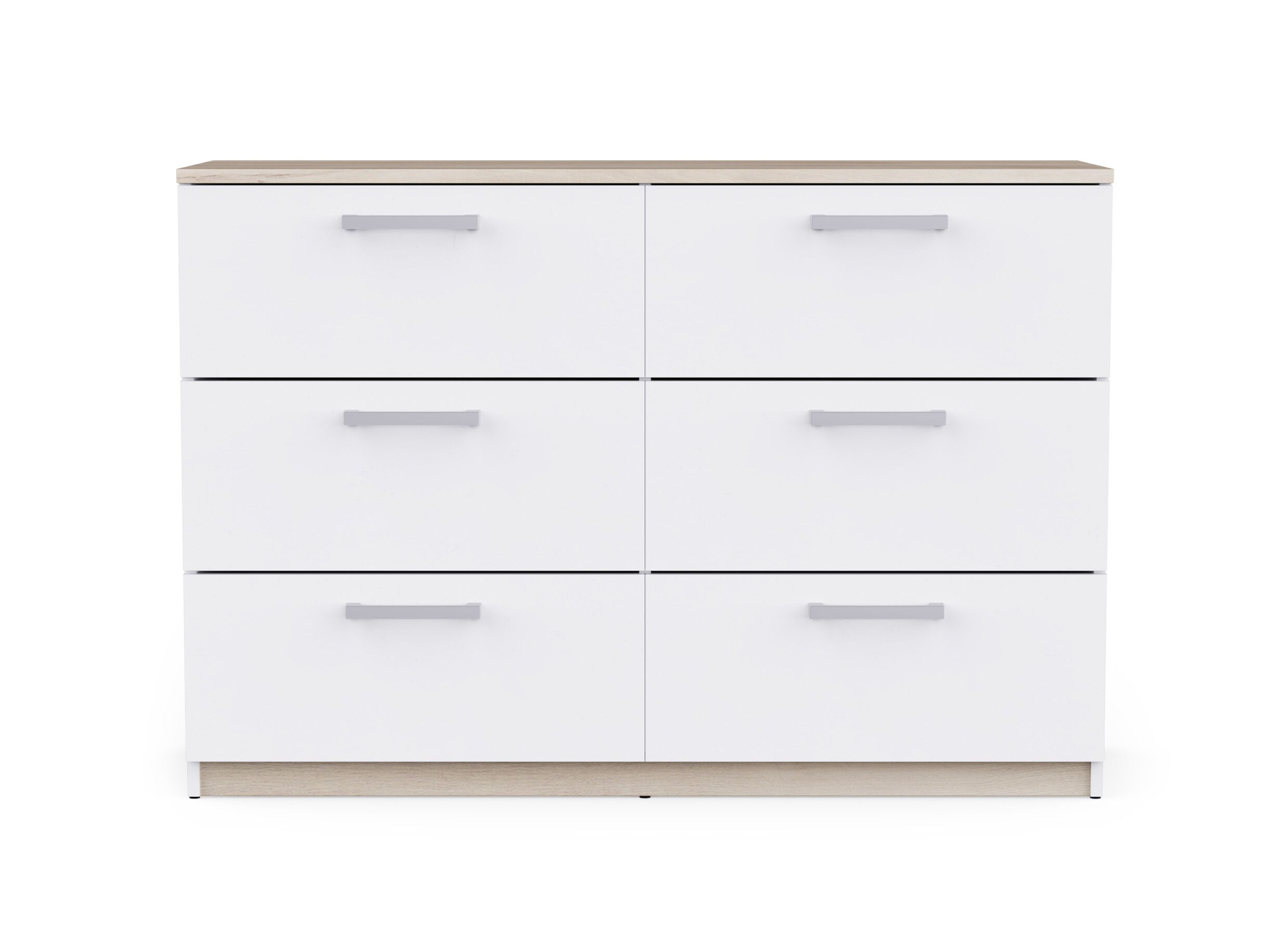 Aperçu - Commode Watson 119x41xH81cm - décor - blanc & chêne kronberg