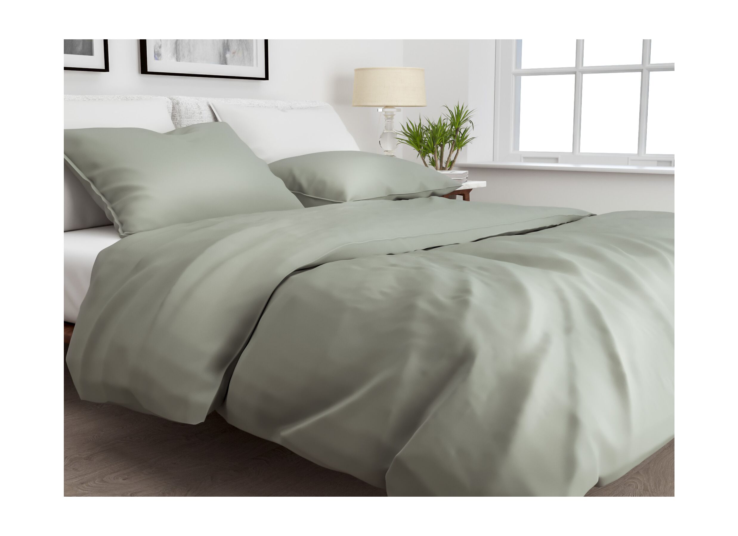 Foto ambiance - Housse de couette 200x220cm coton satin