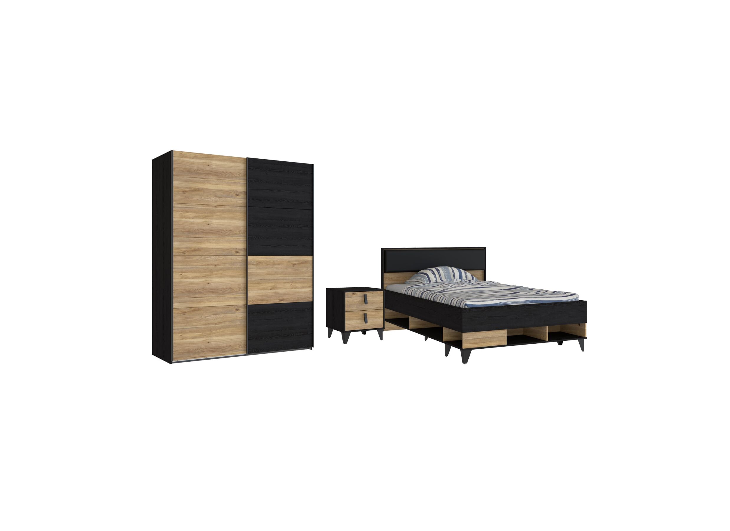 Chambre enfant Lya avec armoire 2 portes - Chambre enfant Lya avec armoire 2 portes