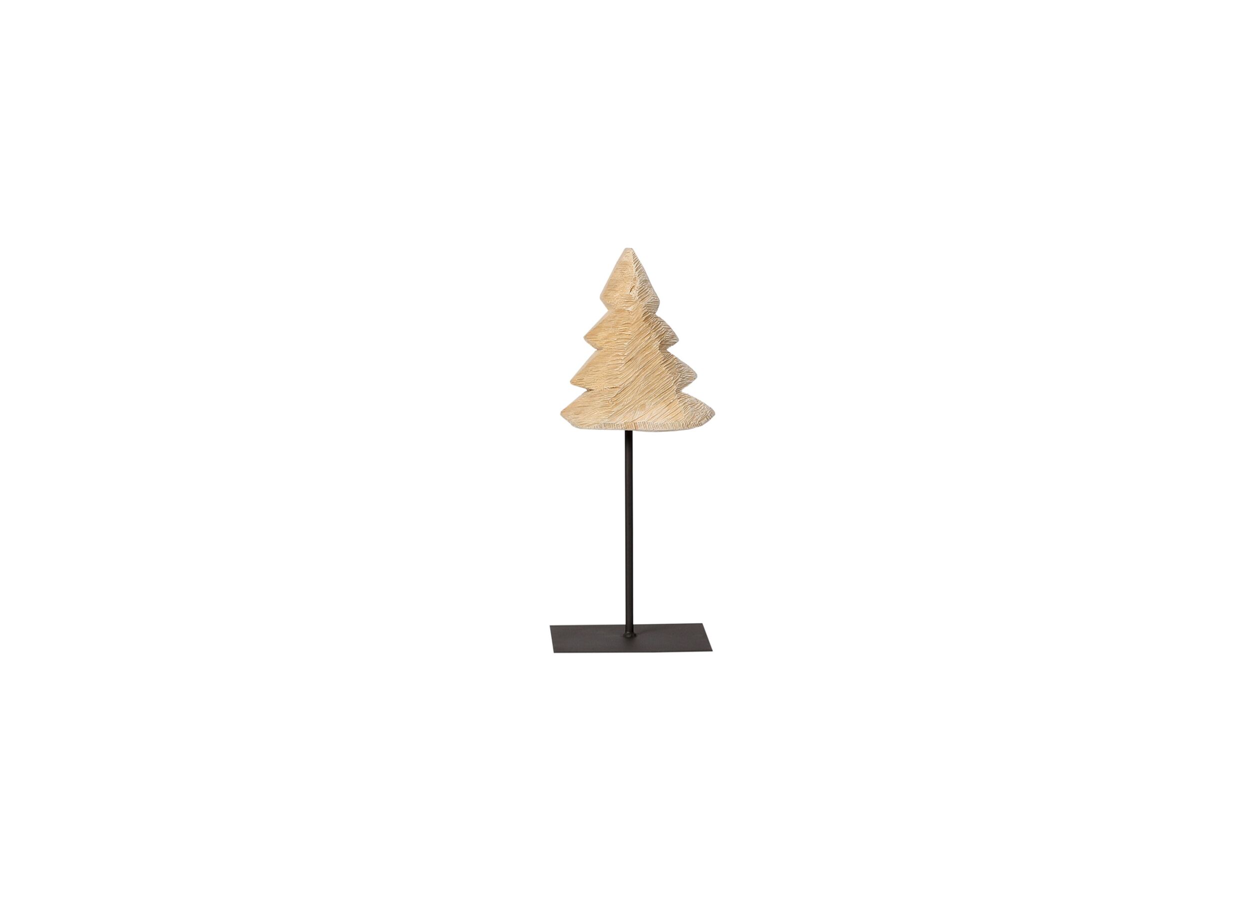 Hoofdfoto - Kerstboom op voet H58cm - hout massief & metaal - naturel/zwart