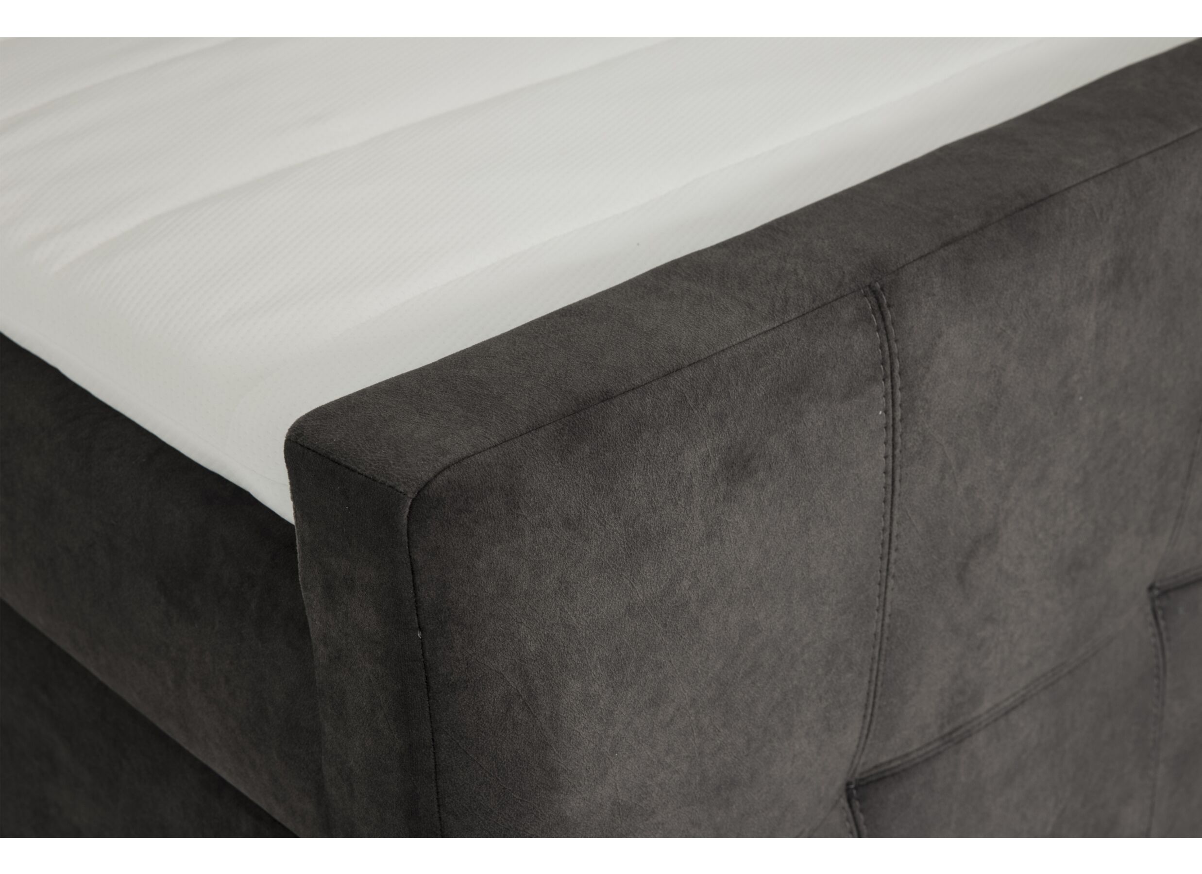 Detail - Lit box Valetta 180x200cm avec rangement tissu espresso