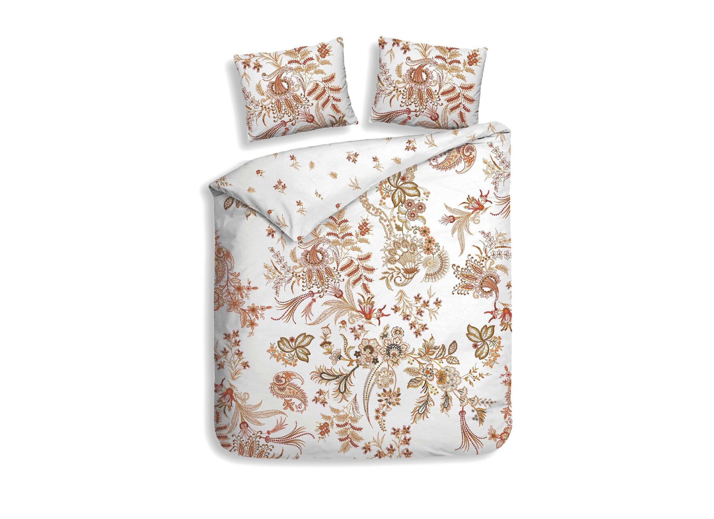 Dekbedovertrek Heckettlane Ceyda 240x220cm - katoensatijn - wit - Housse de couette Heckettlane Ceyda 240x220cm - satin de coton - blanc