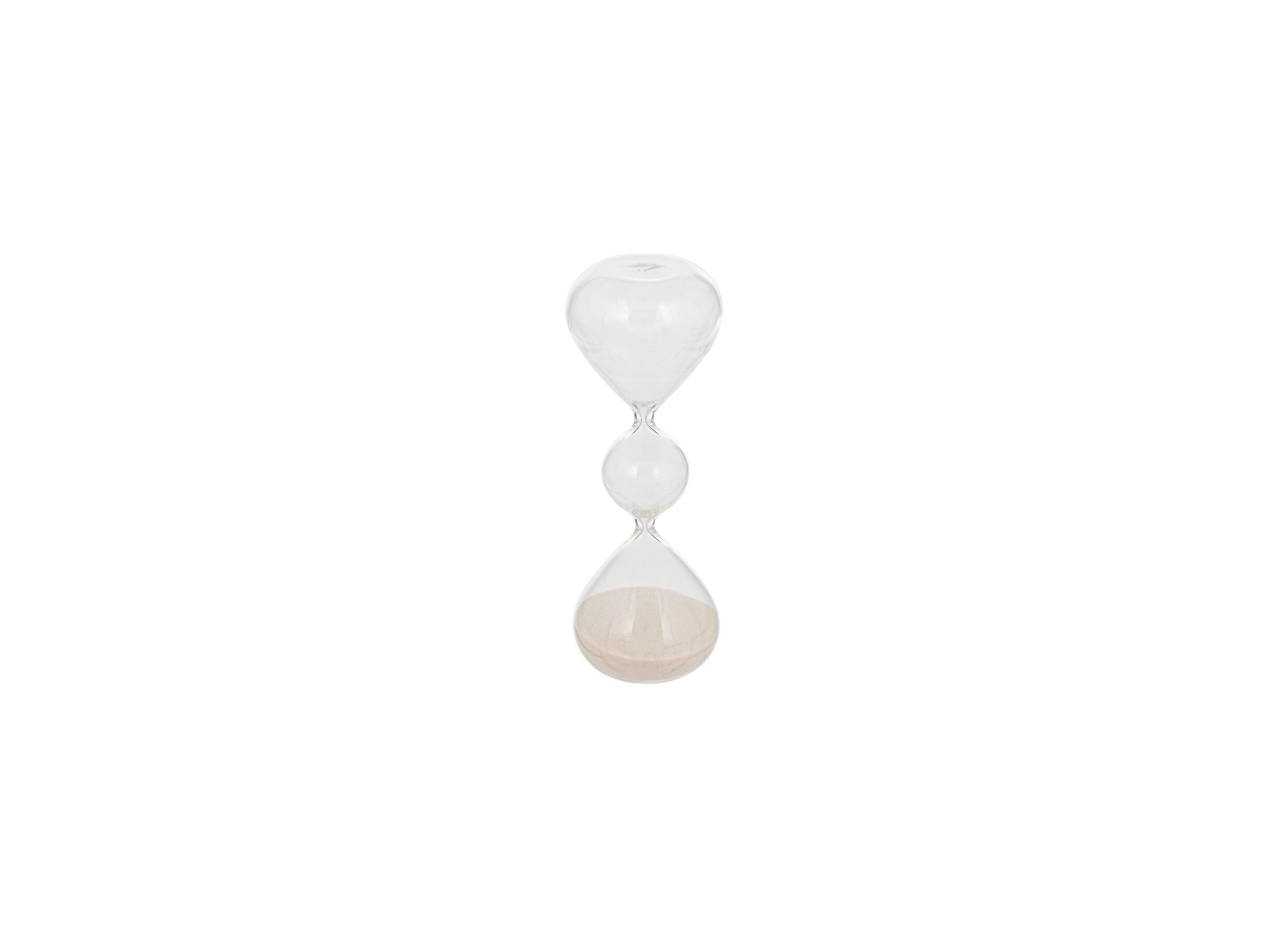 Aperçu - Sablier Wavy Bliss 15 minutes H19cm - verre - blanc/rose