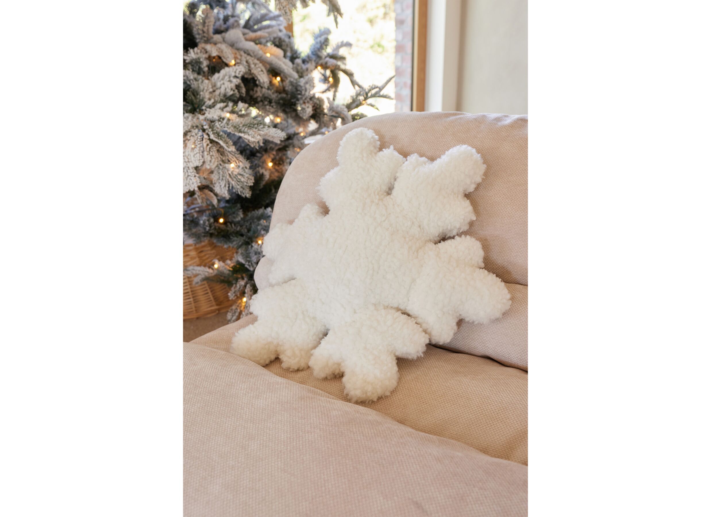 Foto ambiance - Coussin Neige 49x54cm - tissu - blanc