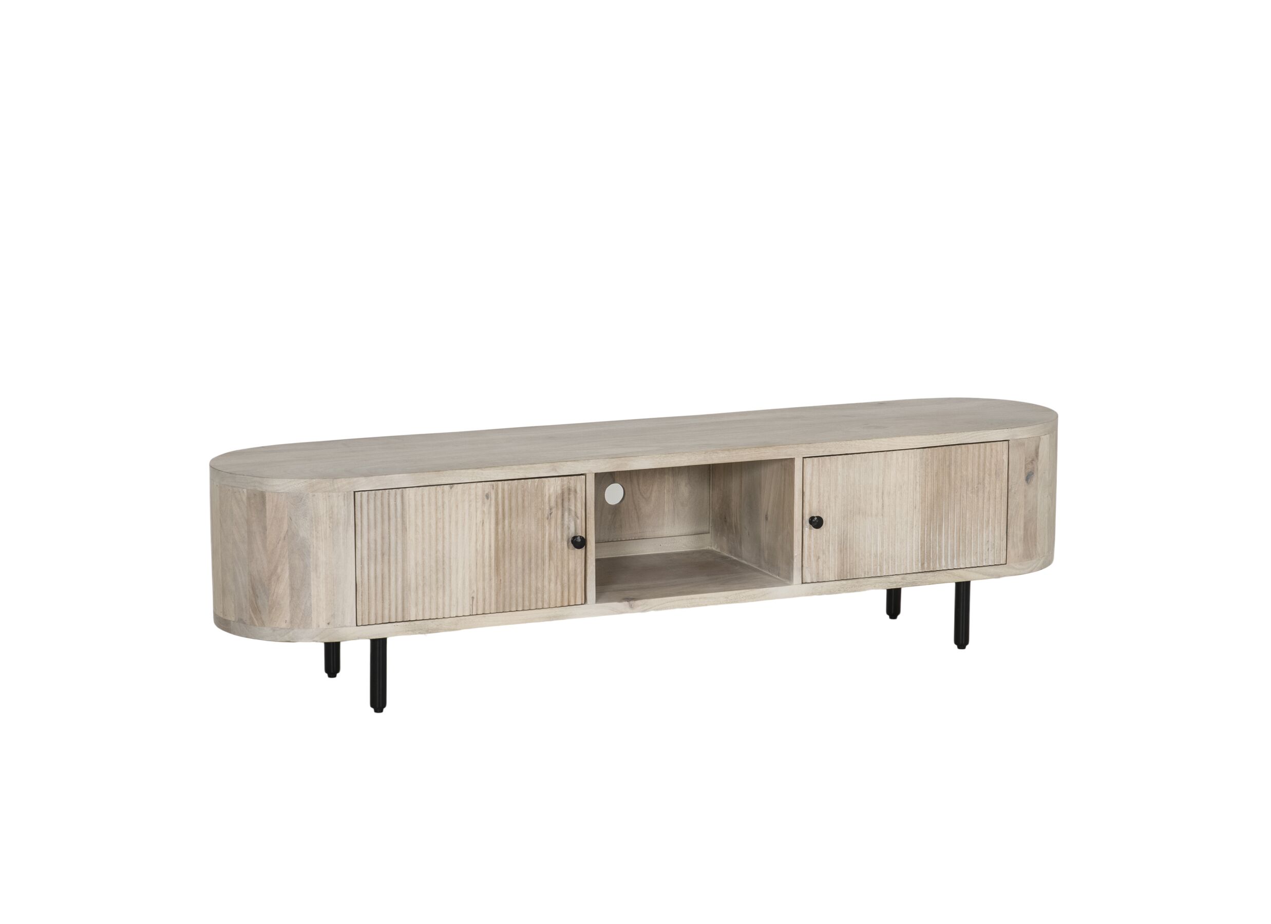Hoofdfoto - Tv-meubel Limes 180cm - mango massief - wit & beige