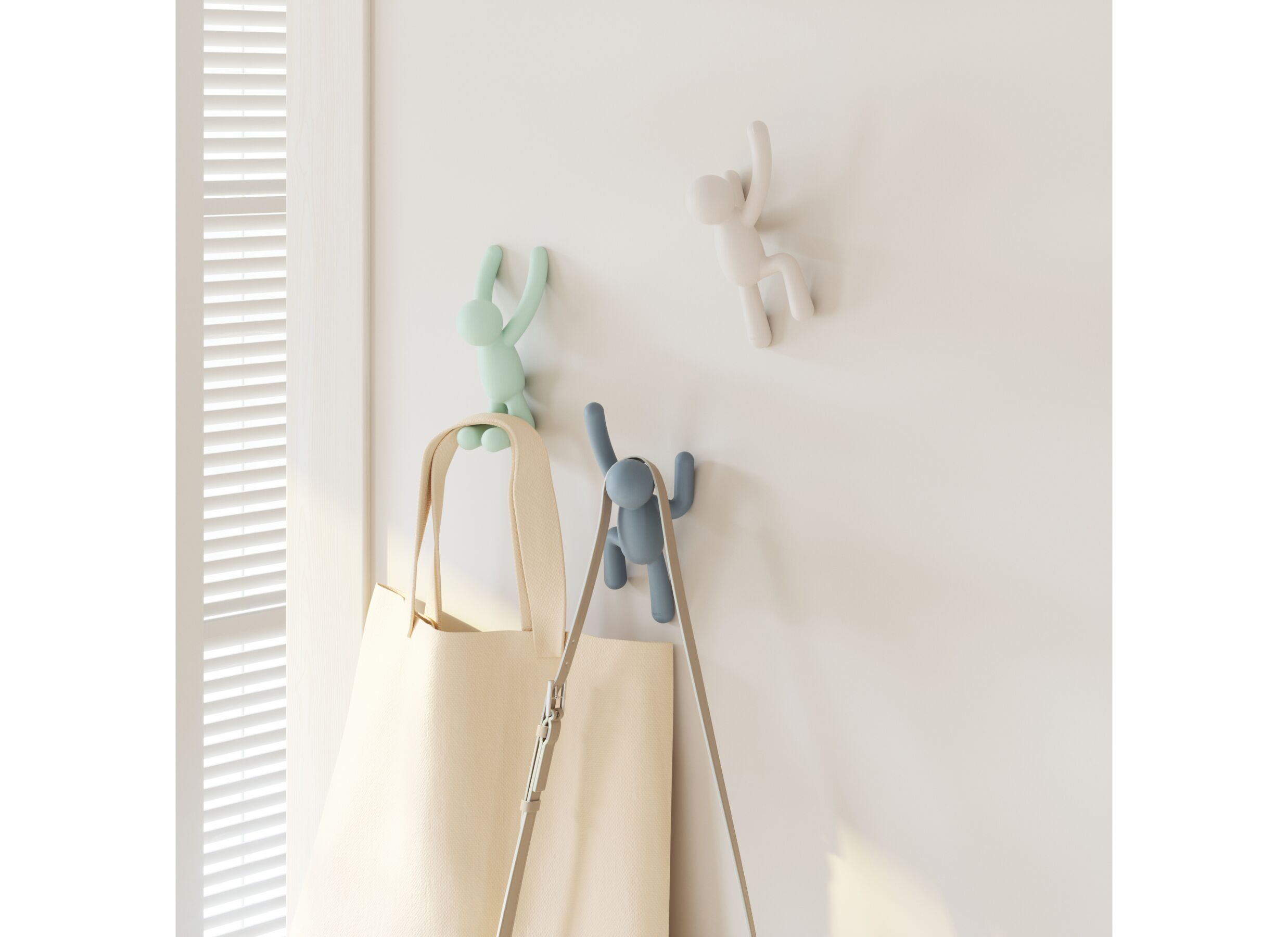 Foto ambiance - Portemanteau mural Buddy 7,6cm, lot de 3