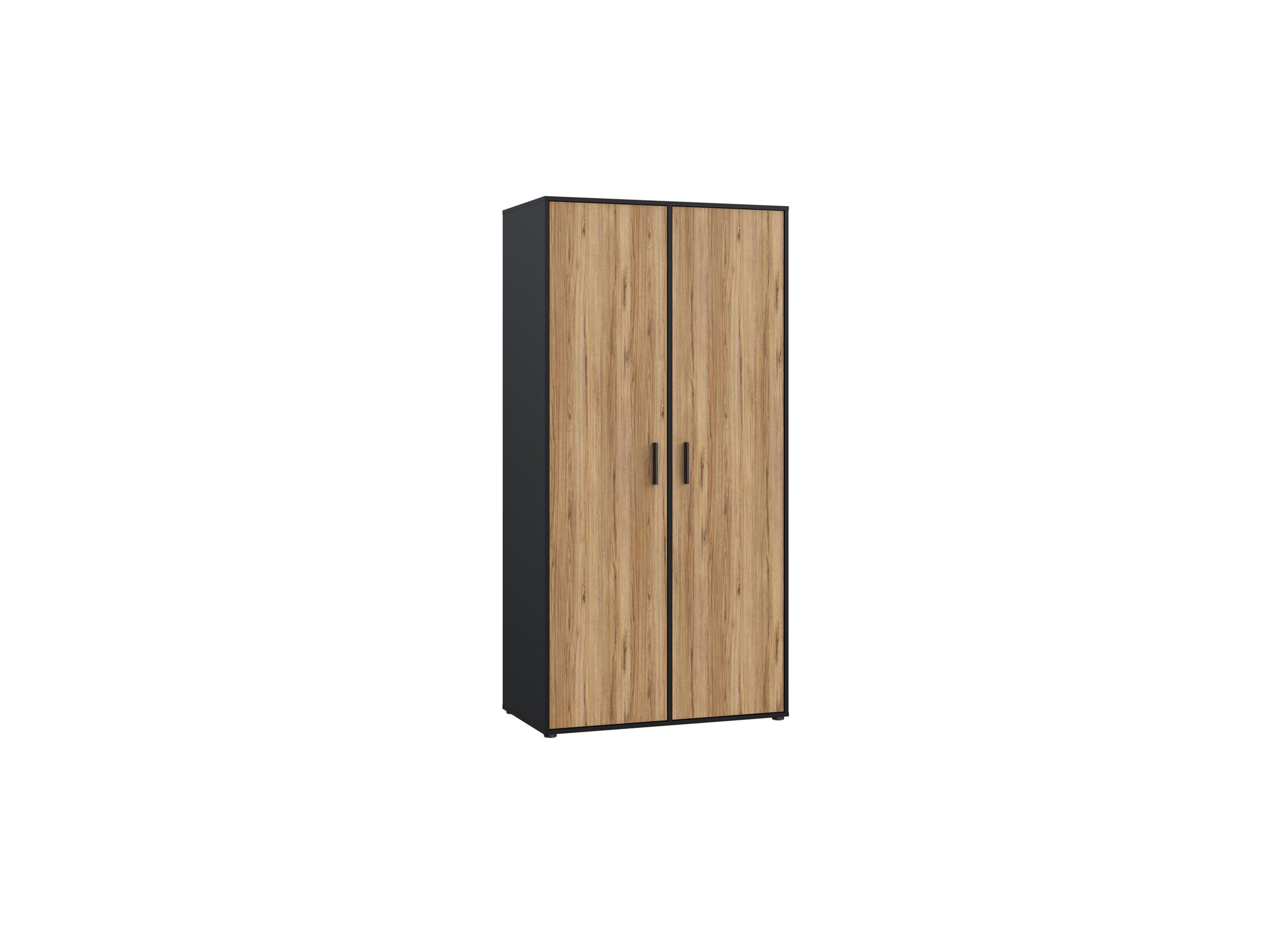 Garde-robe 95cm - Garde-robe Mokkaro 95cm - décor - noir/chêne châtaignier