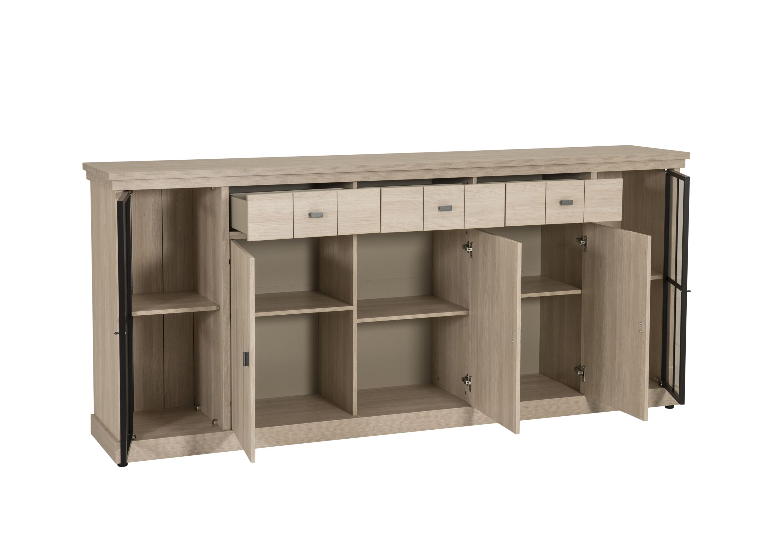 Indeling - Dressoir 250cm - meubelplaat - beige