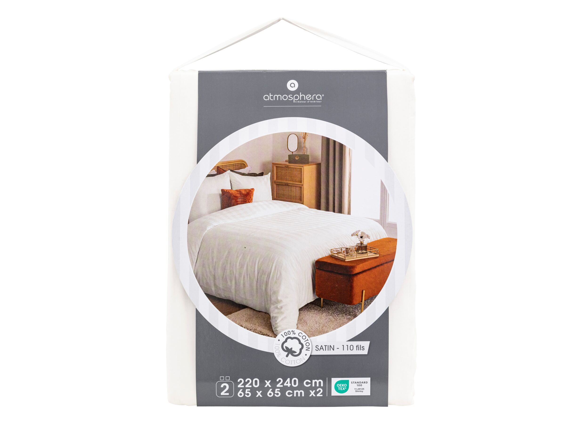 Overzichtsfoto - Dekbedovertrek 240x220cm - katoen - satijn wit