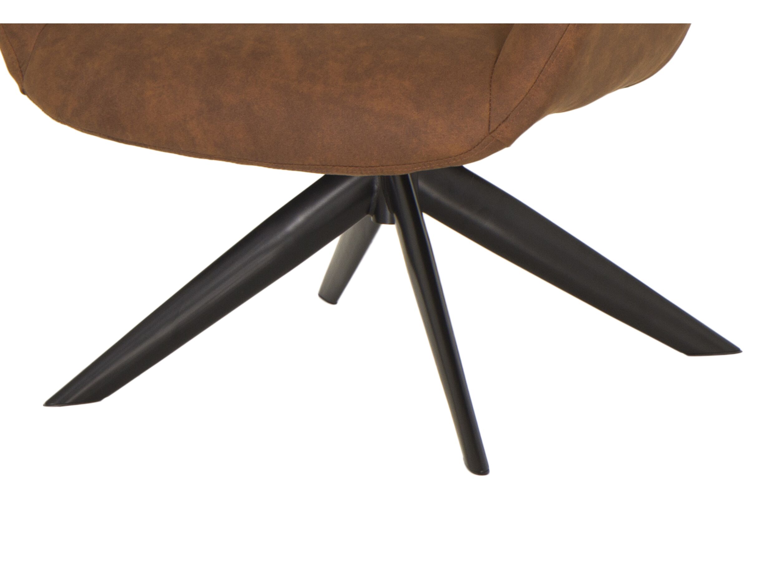Fauteuil pivotant Catalano 80x75x78cm - tissu - cognac