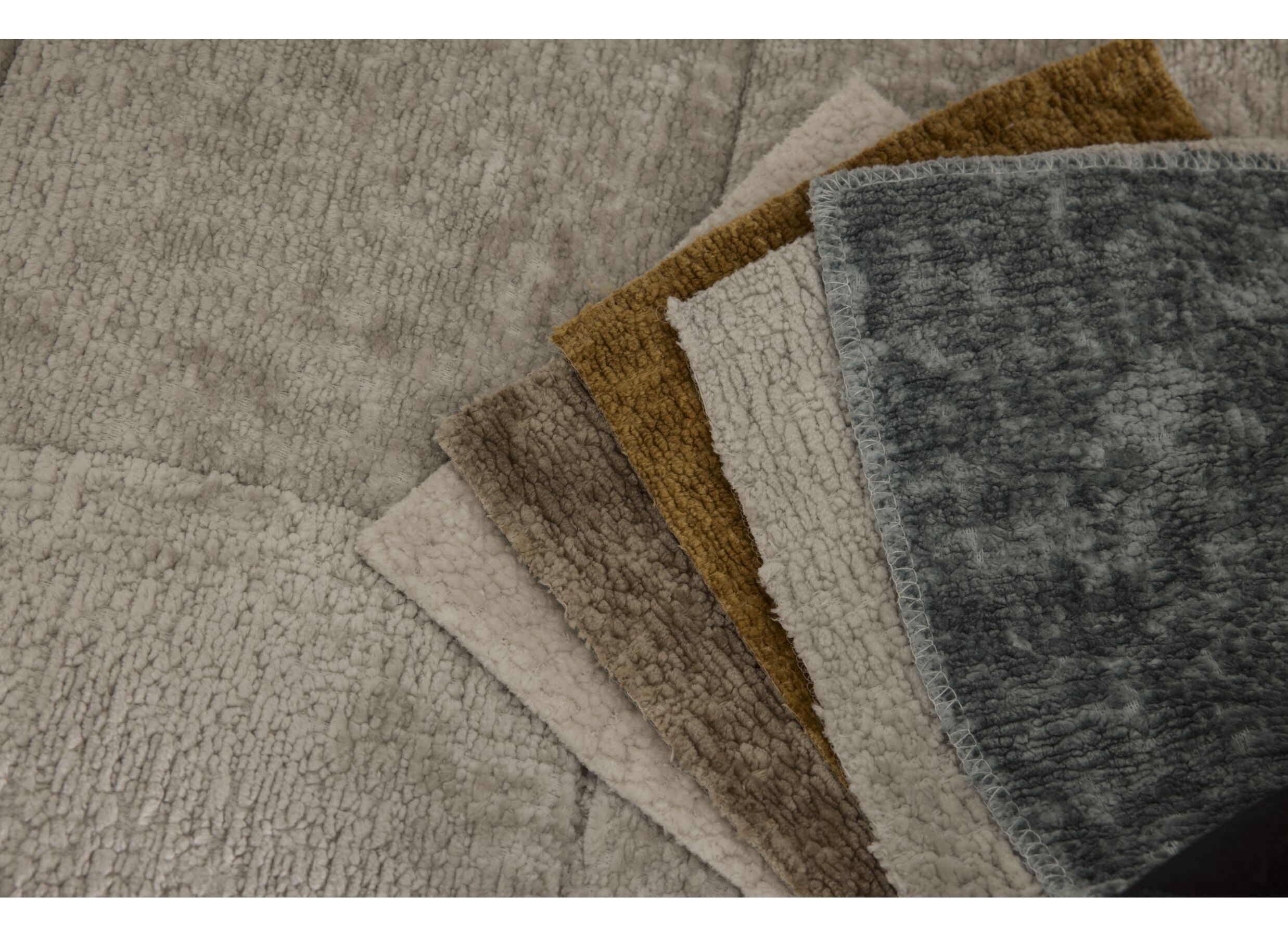 Couleurs - Canapé d'angle Crow 334x301cm - tissu - turtledove avec 2 fauteuils relax