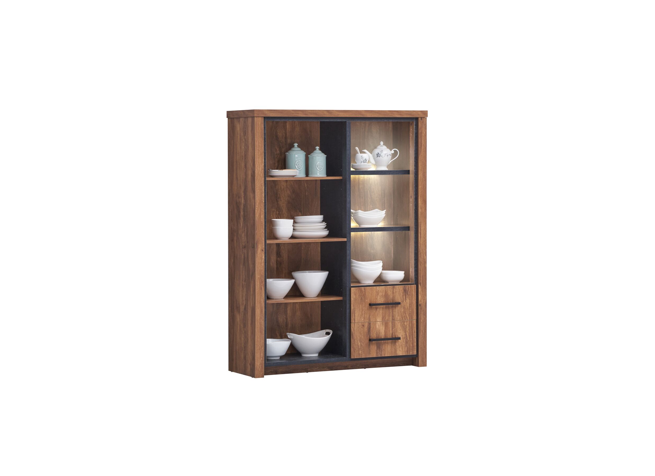 Aperçu - Vitrine Ensor 125cm - décor - acacia/black concrete