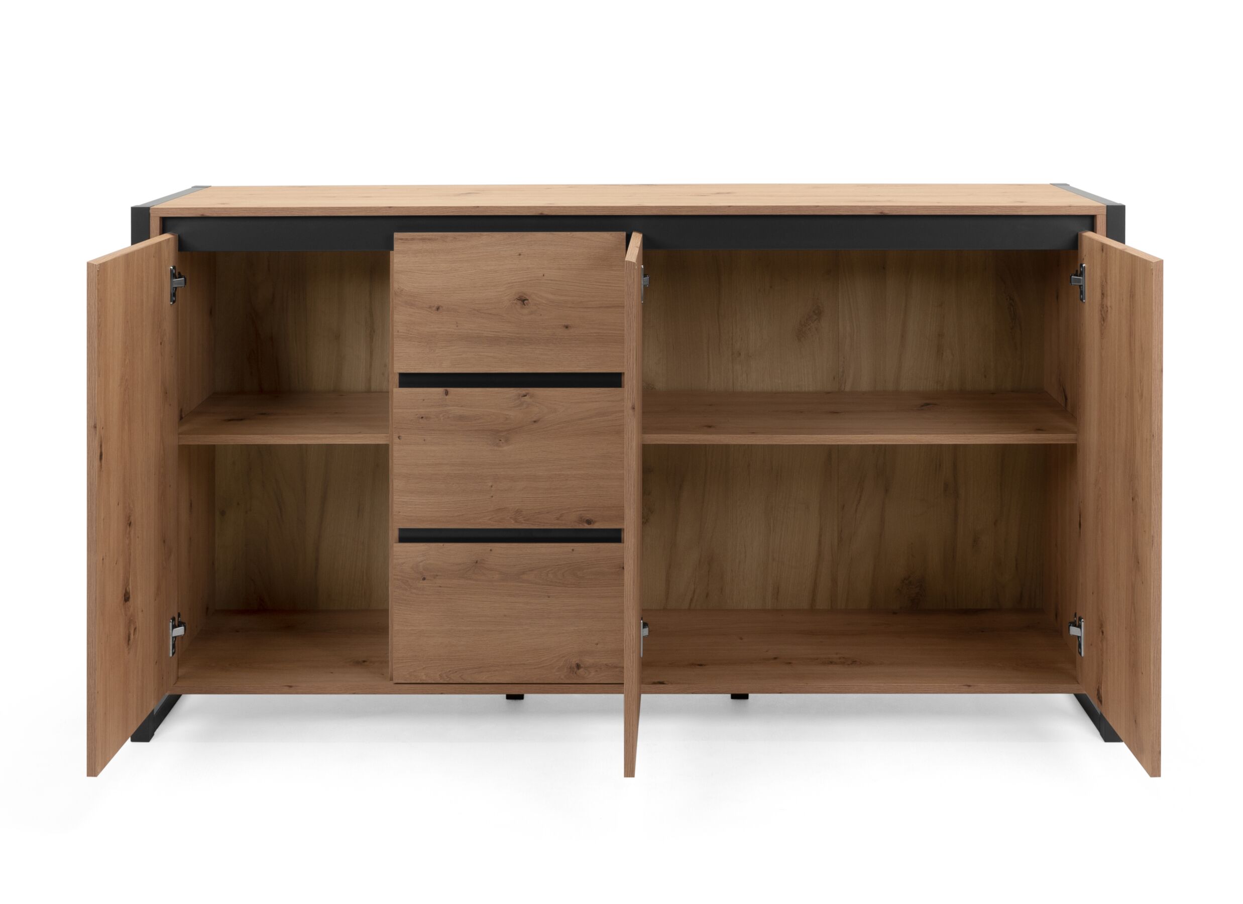 Commode Denver 160x88x40cm - decor - artisanale eik & anthraciet