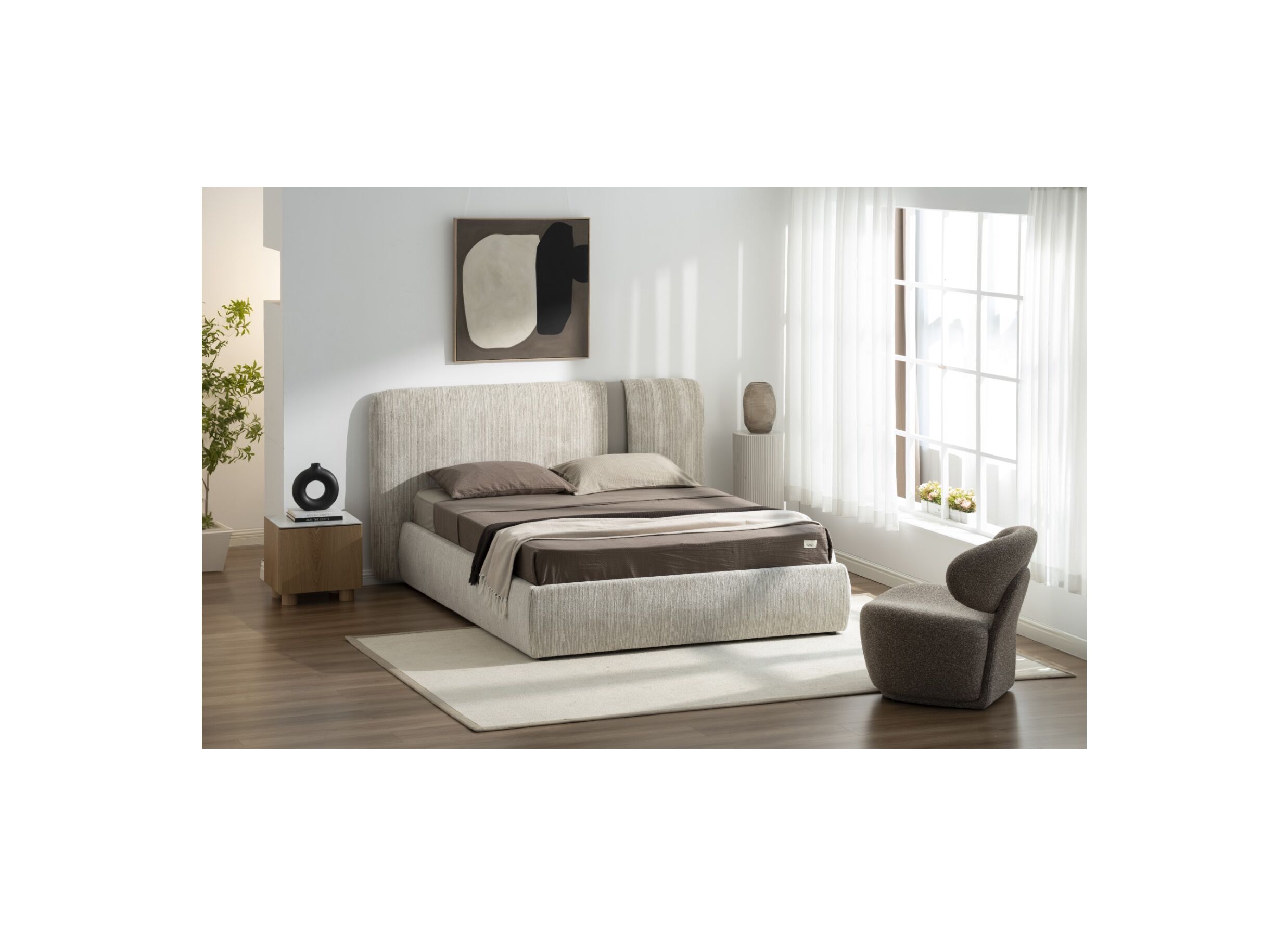 Sfeerfoto - Fauteuil Nubo 77x73x79cm - stof - bruin