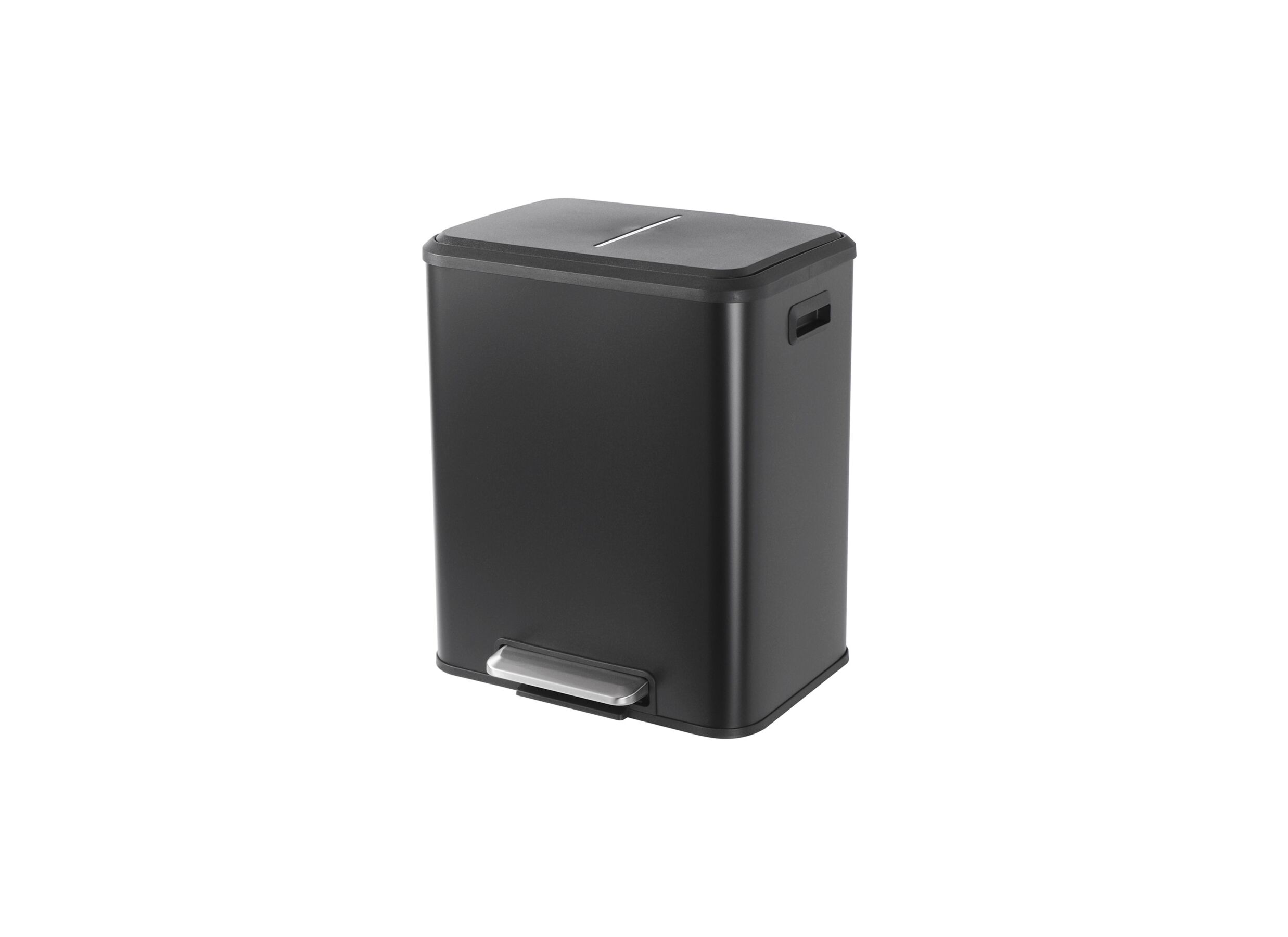 Poubelle à pédale avec compartiment de rangement Drifter 2x15L noir mat - Poubelle à pédale avec compartiment de rangement Drifter 2x15L noir mat