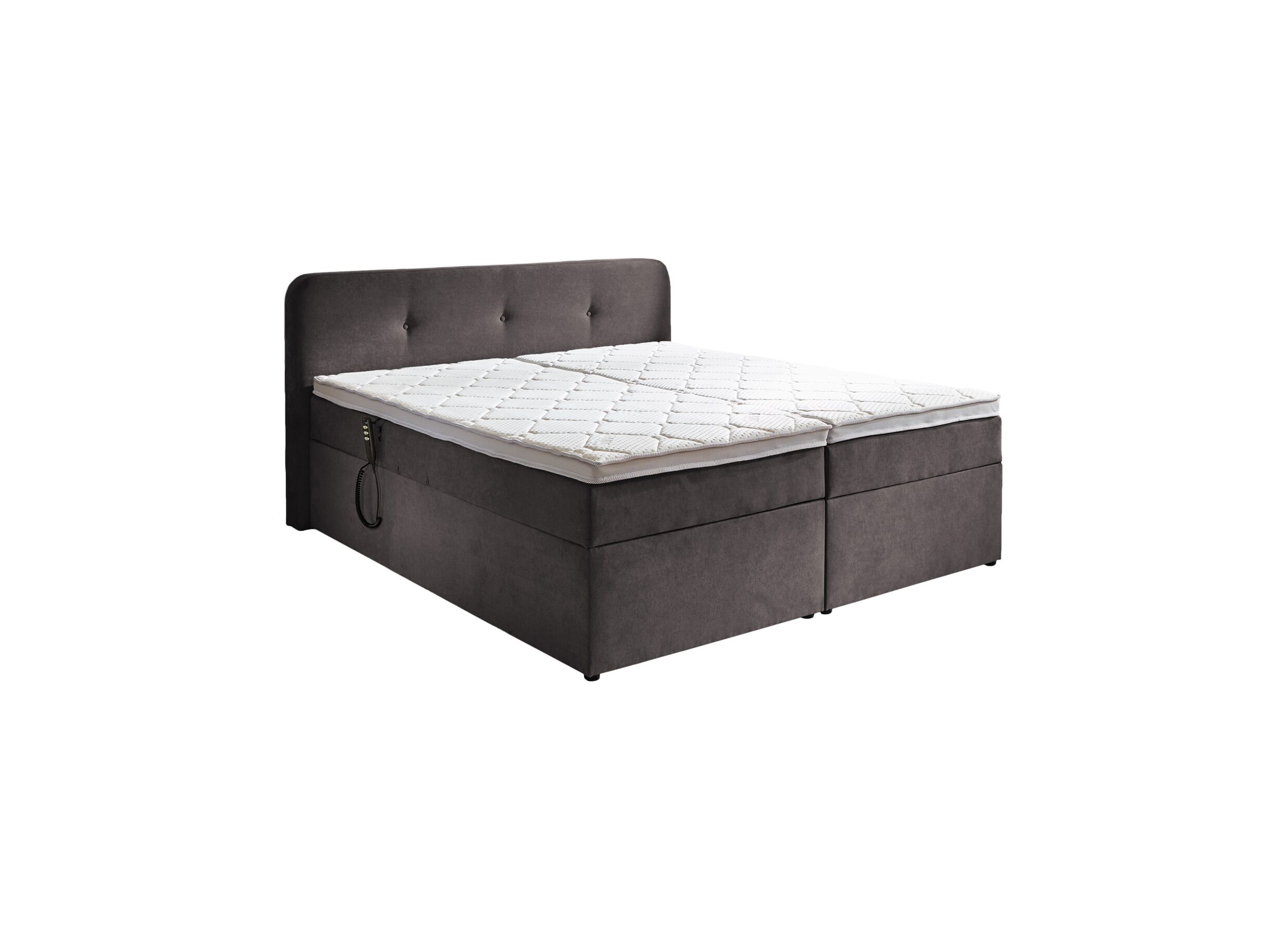 Boxspring BX1880 180x200cm - stof - grijs met opbergruimte