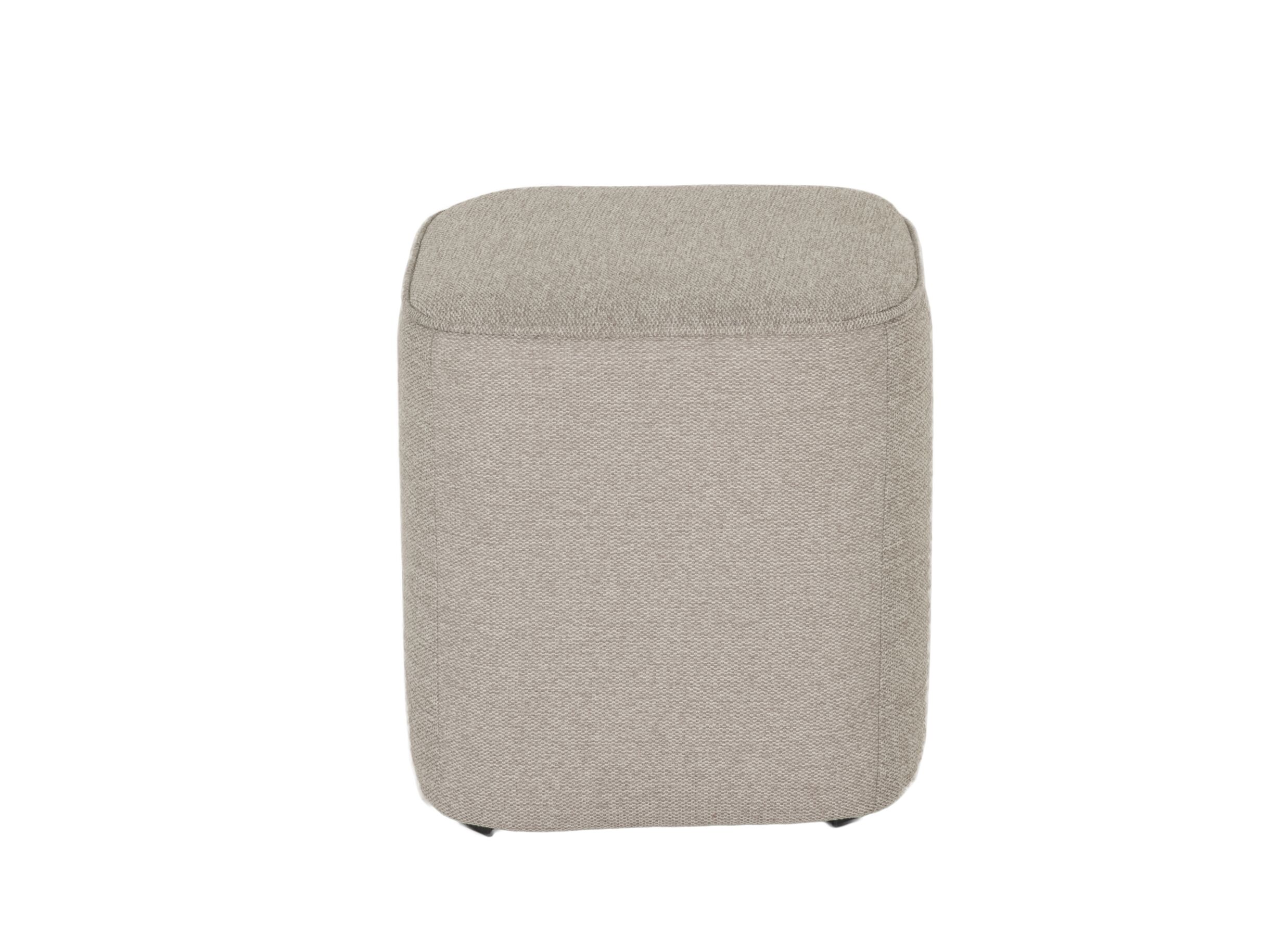 Aperçu - Pouf Mono tissu greige