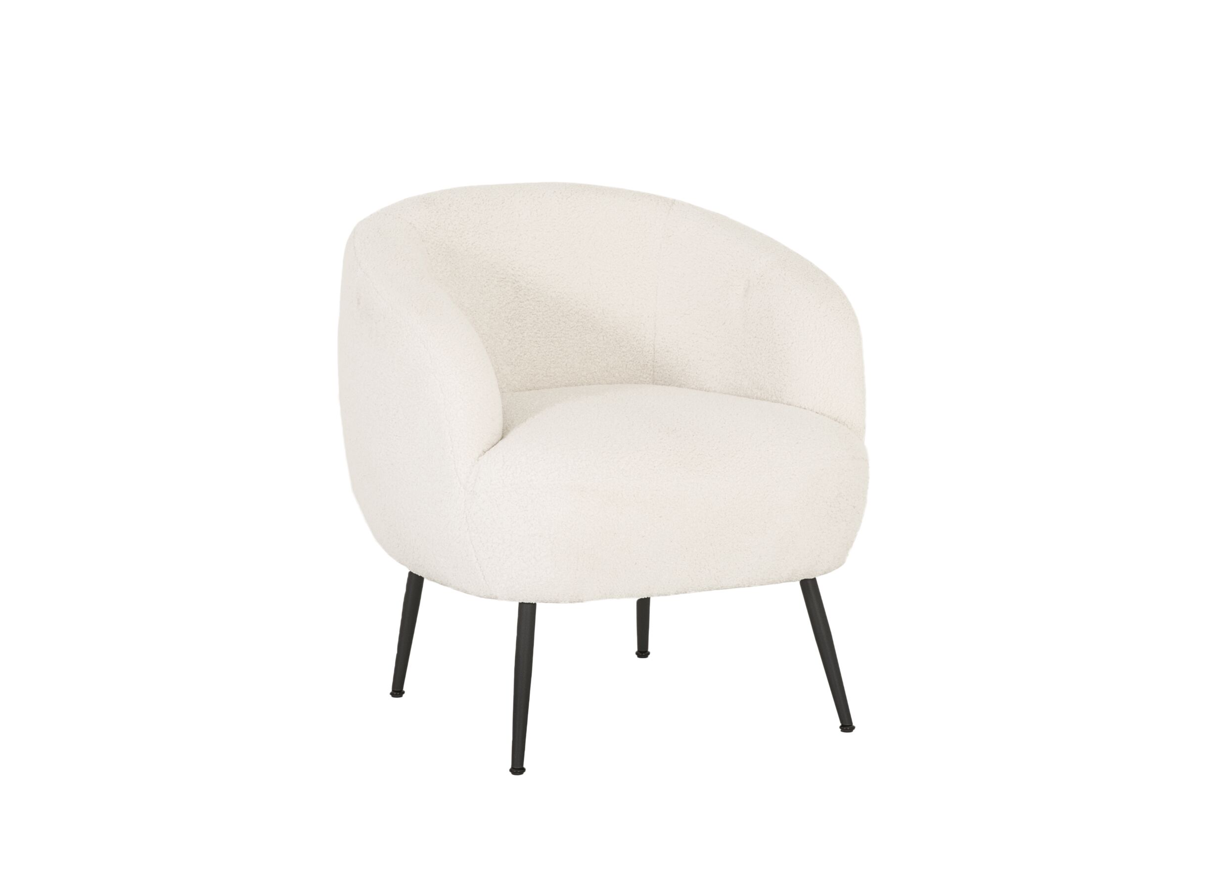 Fauteuil Teddy Bear boucle ivoire blanc - Fauteuil Teddy Bear 68x70x73cm - bouclé - ivoire blanc