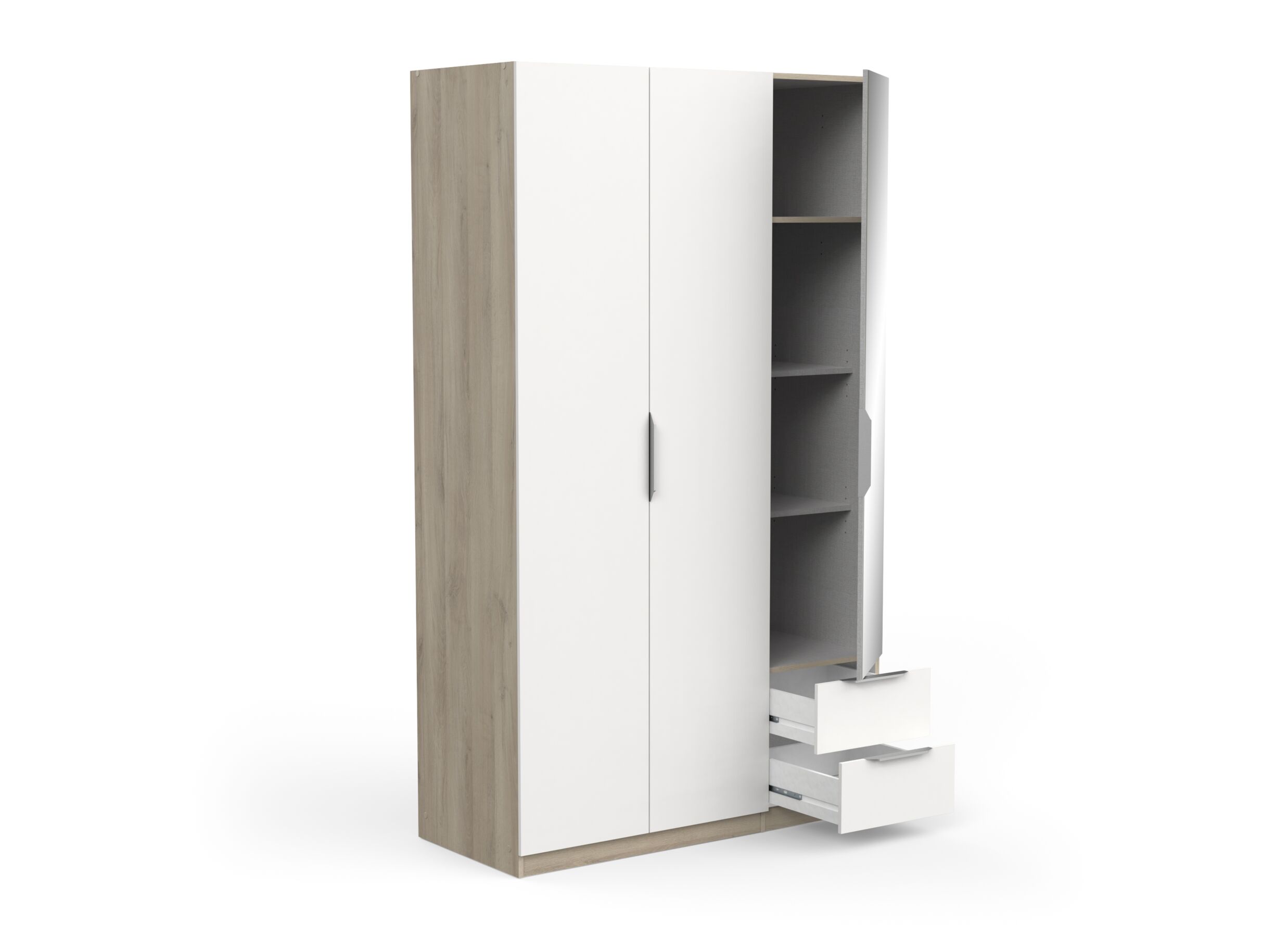Disposition - Garde-robe Ghost 119cm - décor - chêne kronberg/blanc