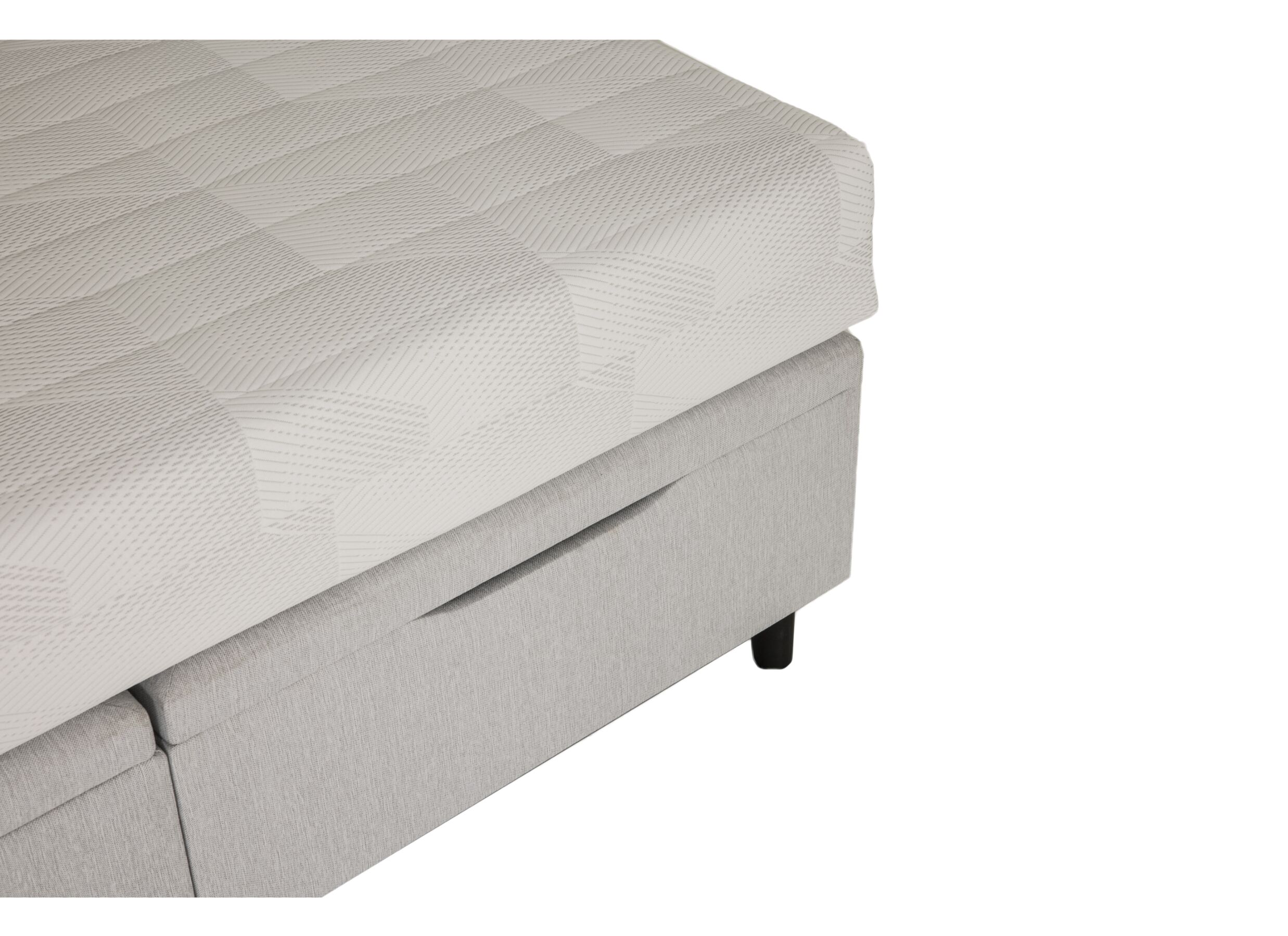 Detailfoto - Bedbox Cosy 140x200cm - stof - lichtgrijs met opbergruimte