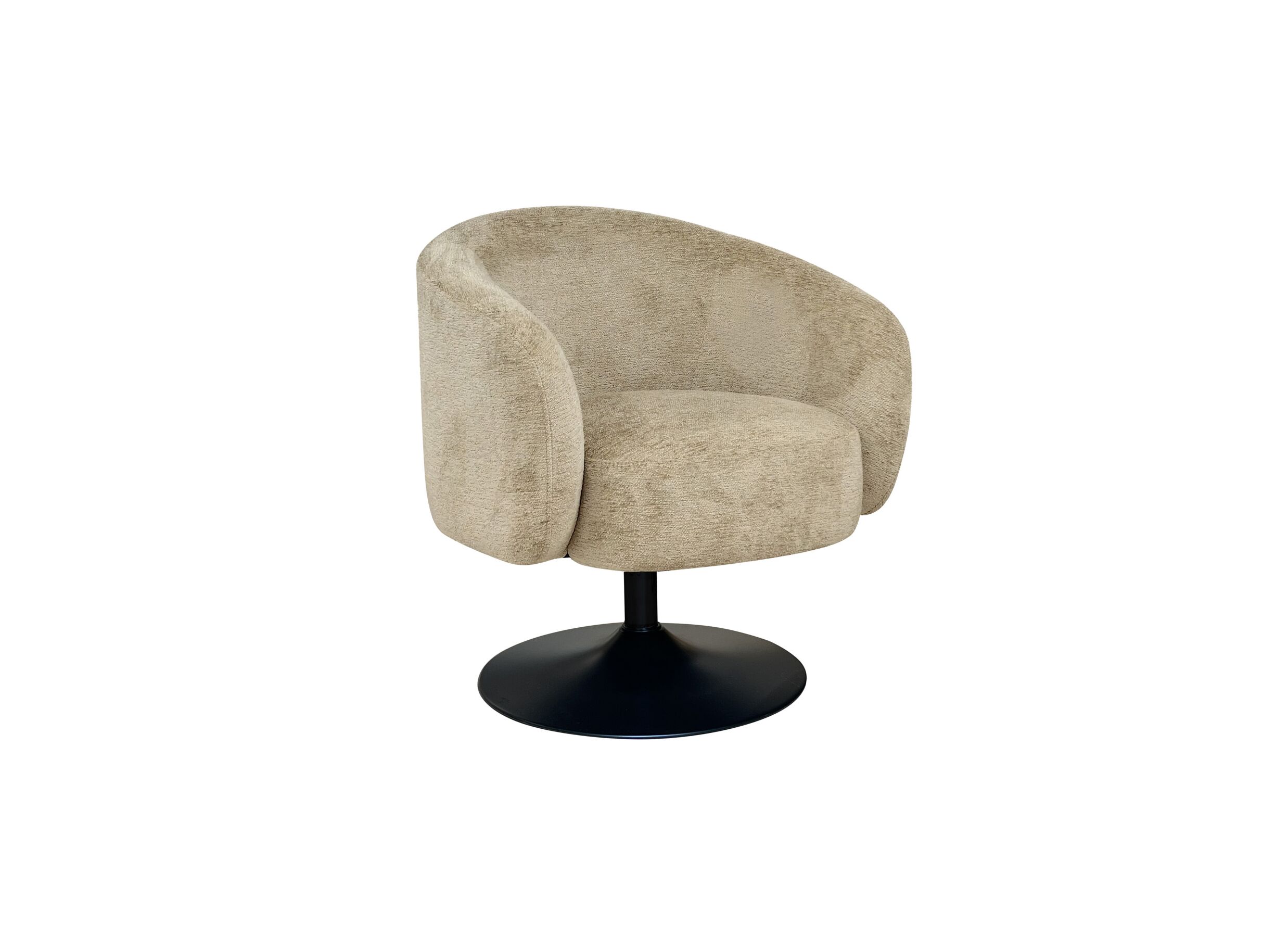 Fauteuil pivotant Dandy 65x66x73cm - tissu - taupe