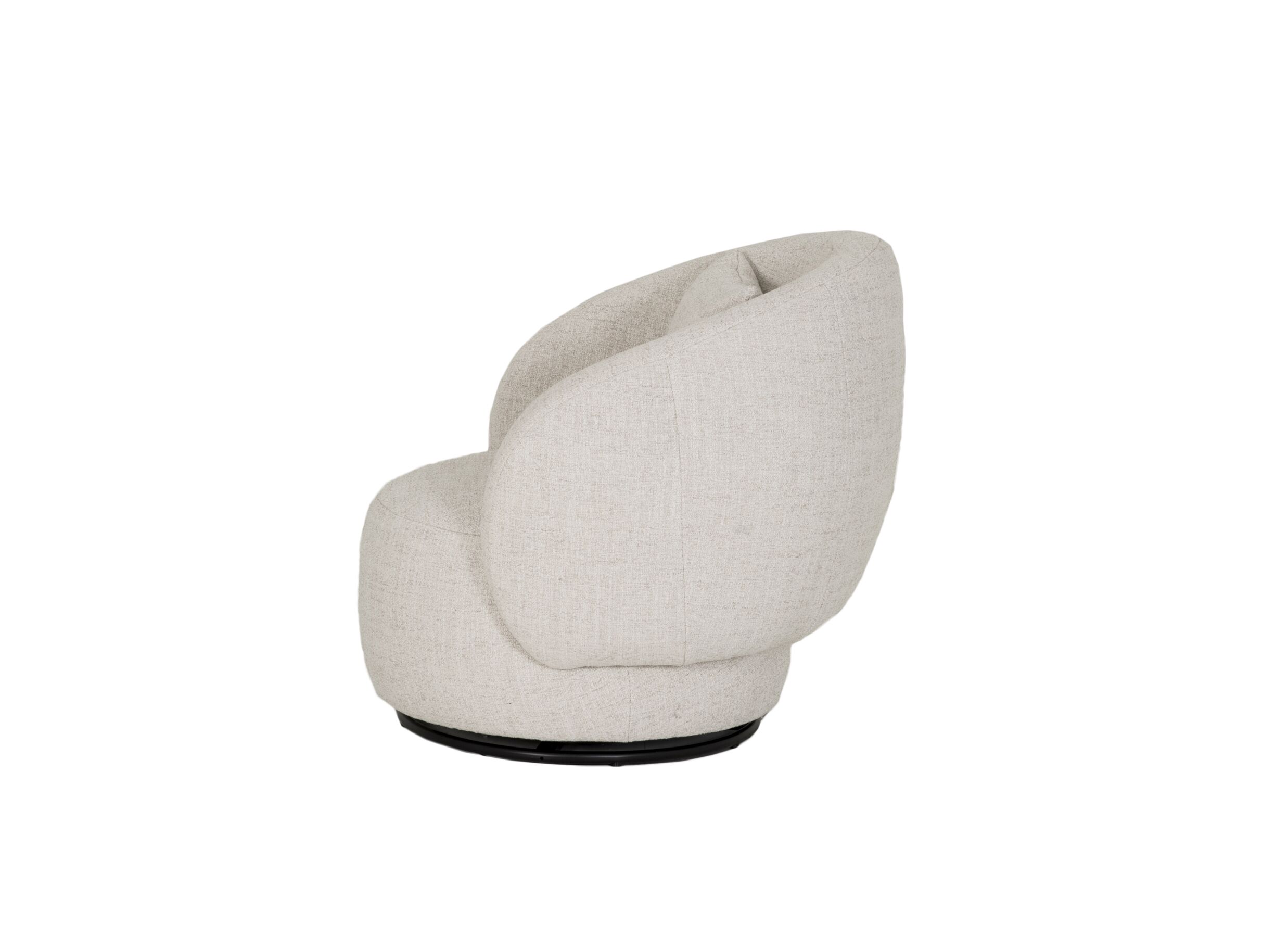 Aperçu - Fauteuil pivotant Pasoa Ø90x82cm - tissu - beige naturel