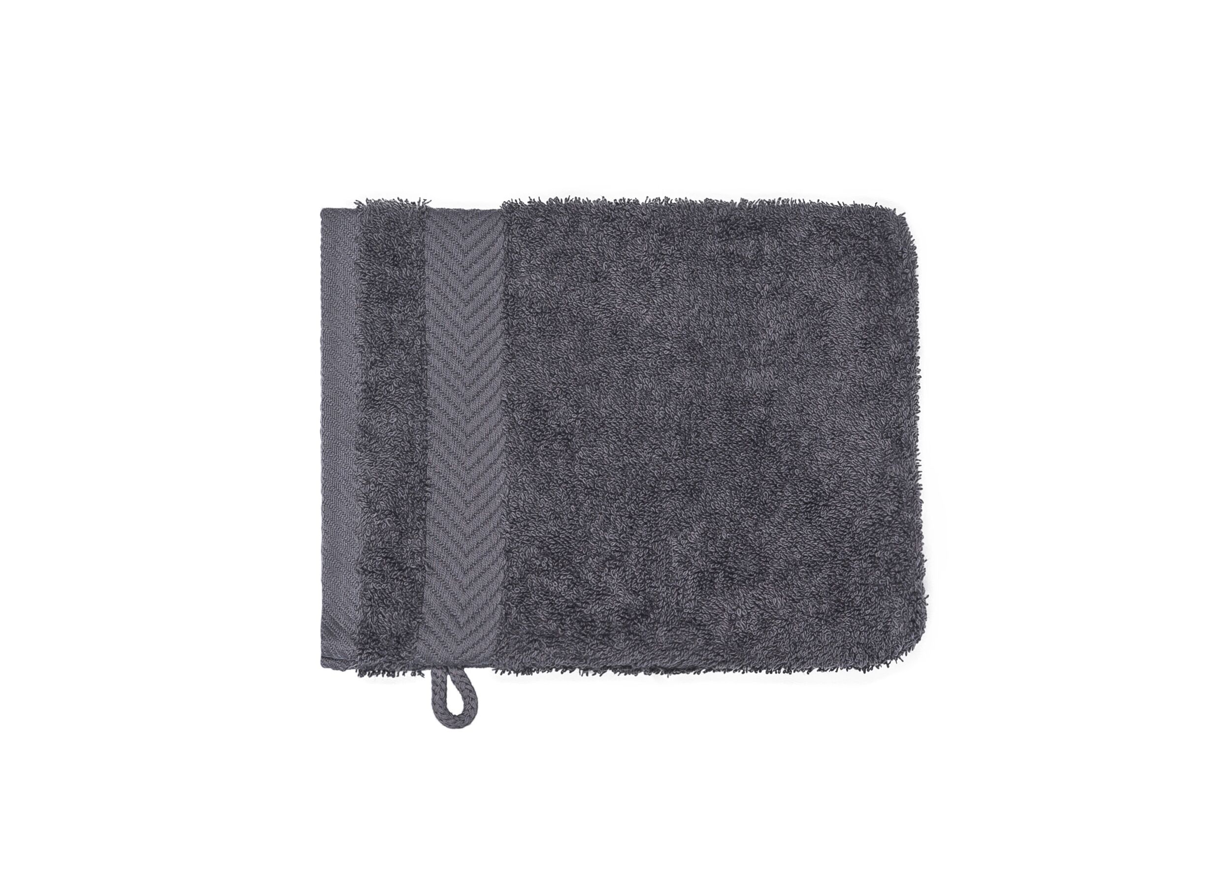 Gant de toilette Royal Touch 16x22cm gris - Gant de toilette Royal Touch 16x22cm gris