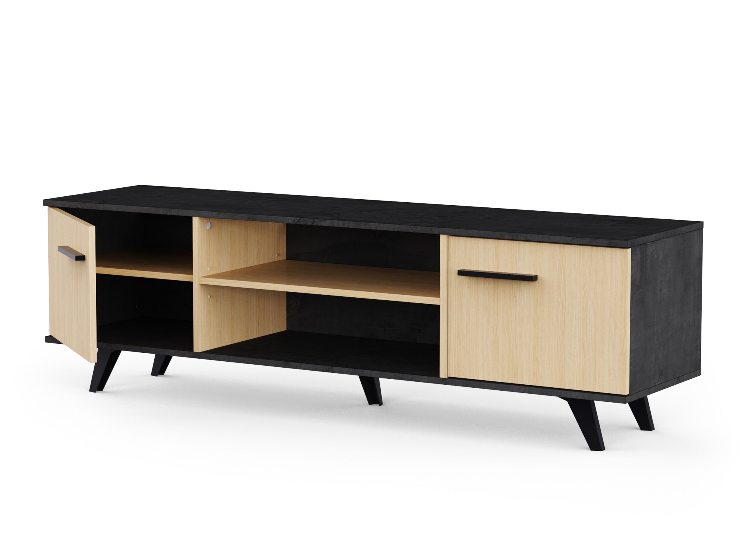 Disposition - Meuble TV Kent 151cm - décor - chêne de fil & sidewalk