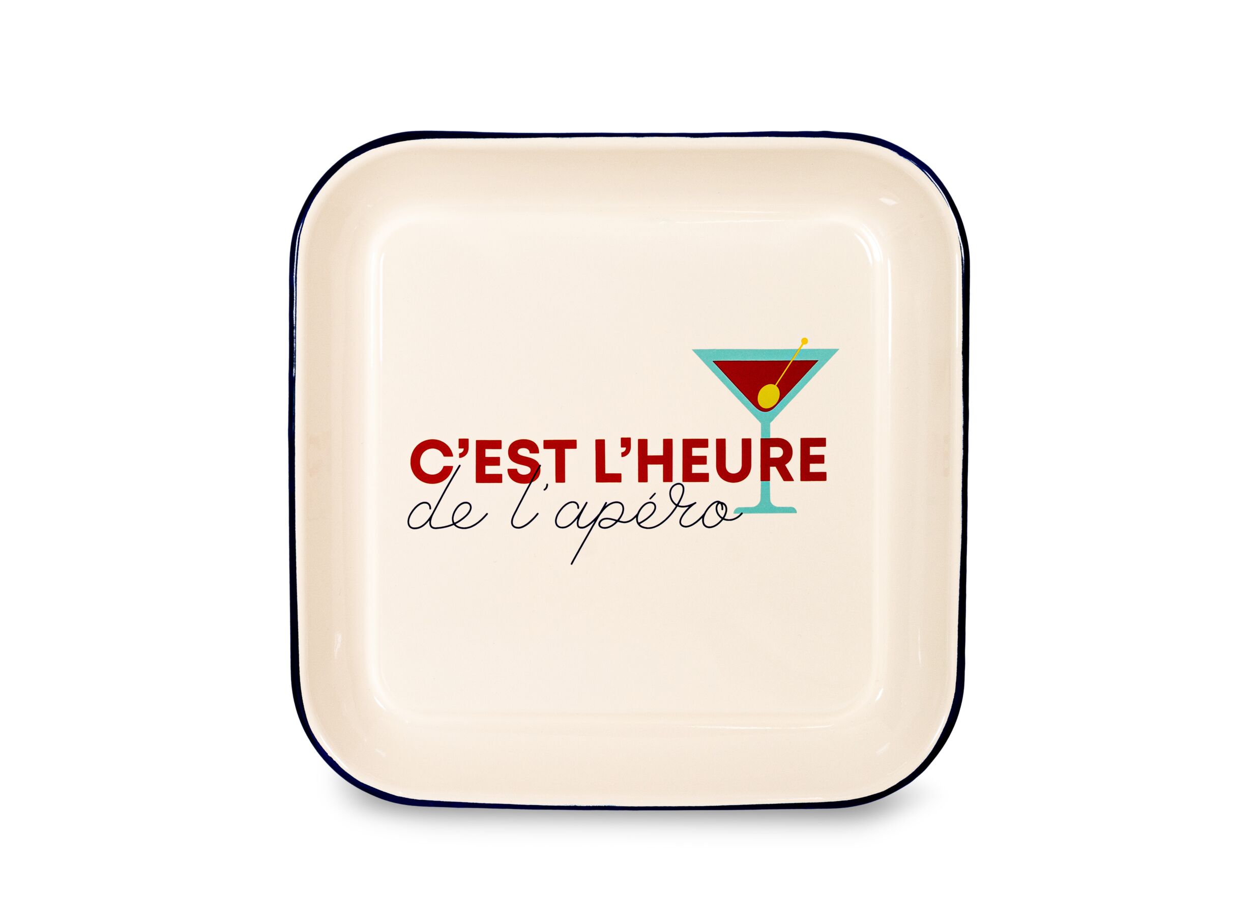 Plus Important - Plateau C'est l'heure de l'apéro 30x30cm - plastique - multicolor