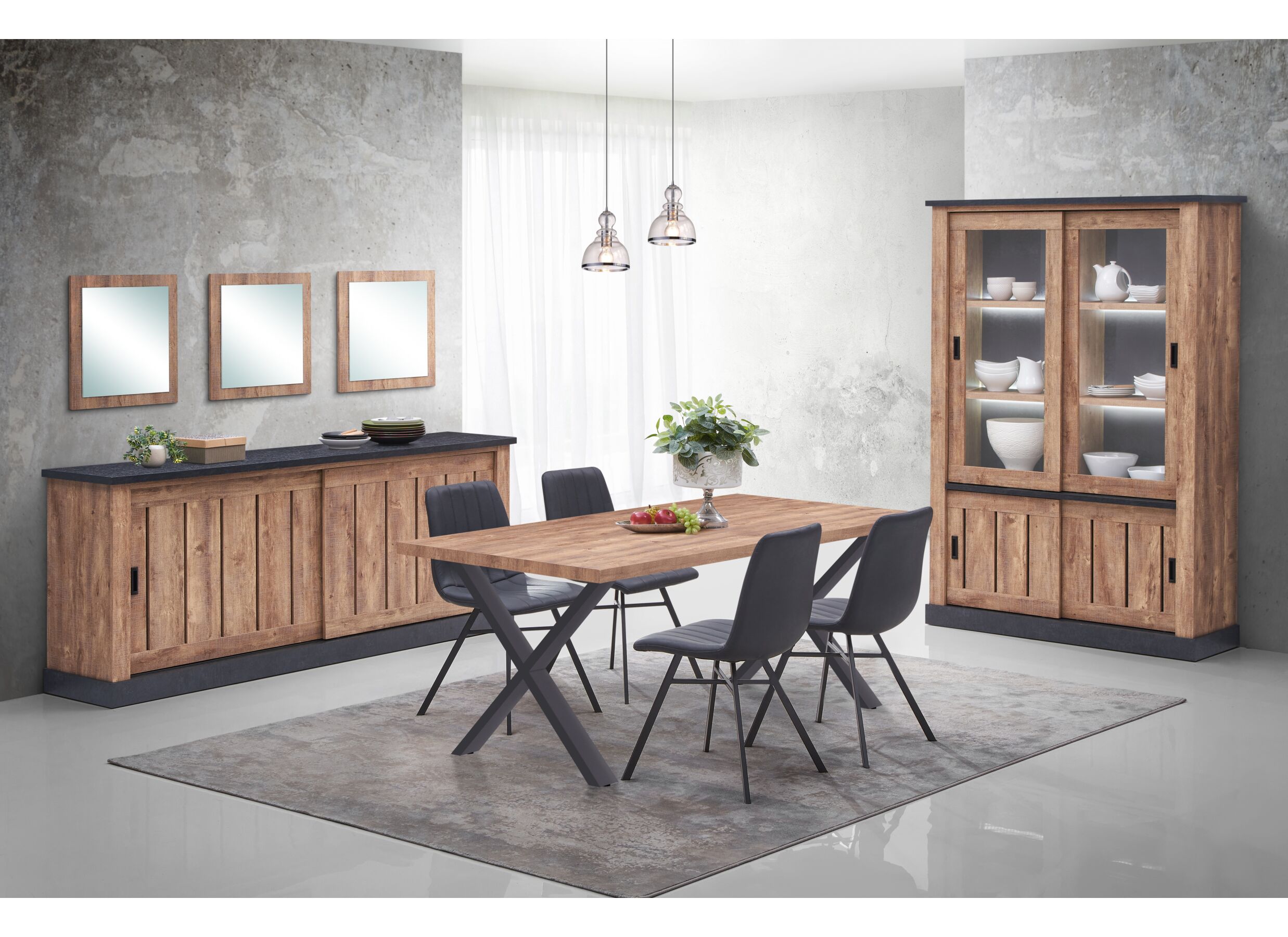 Tafel Estrella 190x95cm - meubelplaat - industrial oak