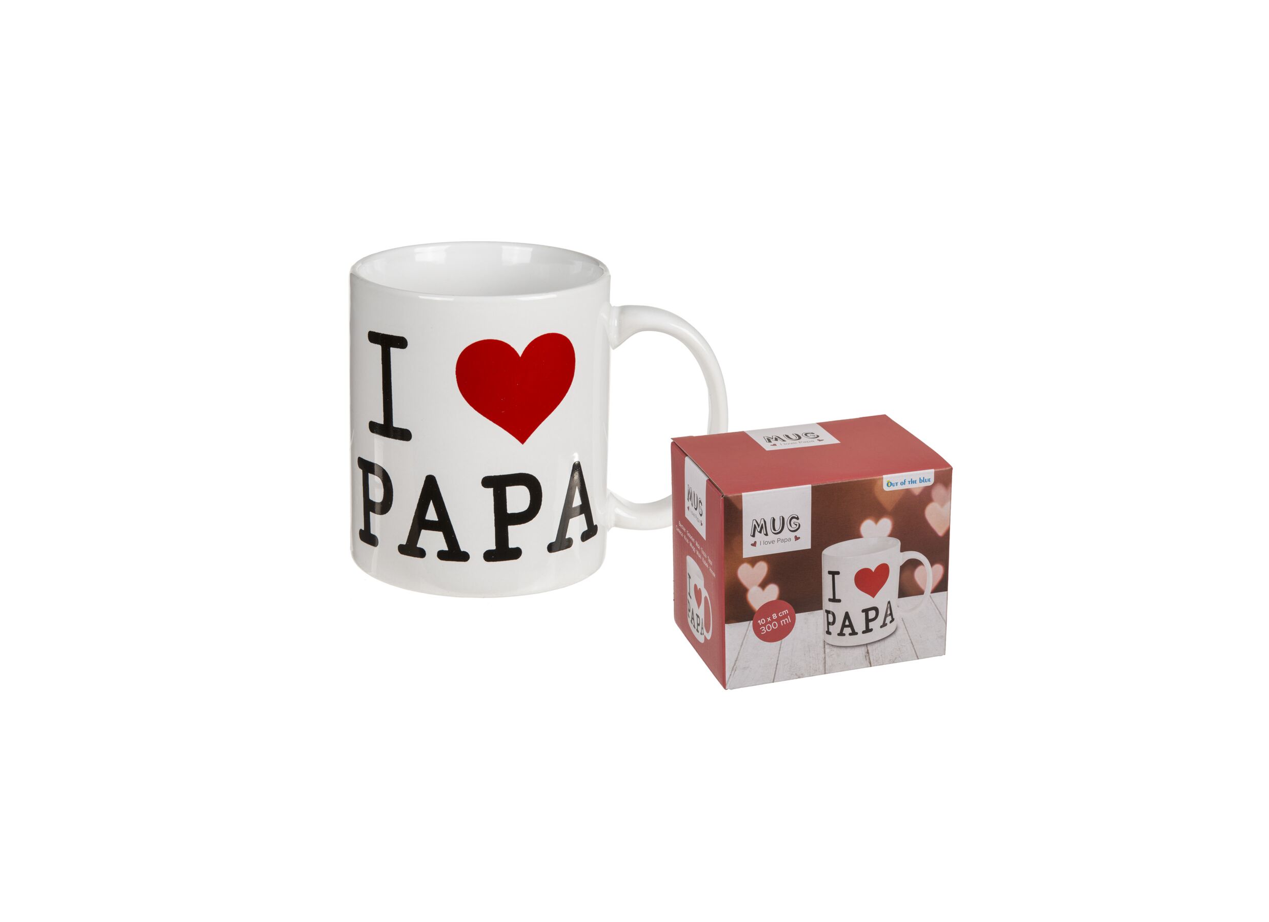 Overzichtsfoto - Mok I Love Papa 10x8cm - keramiek - wit