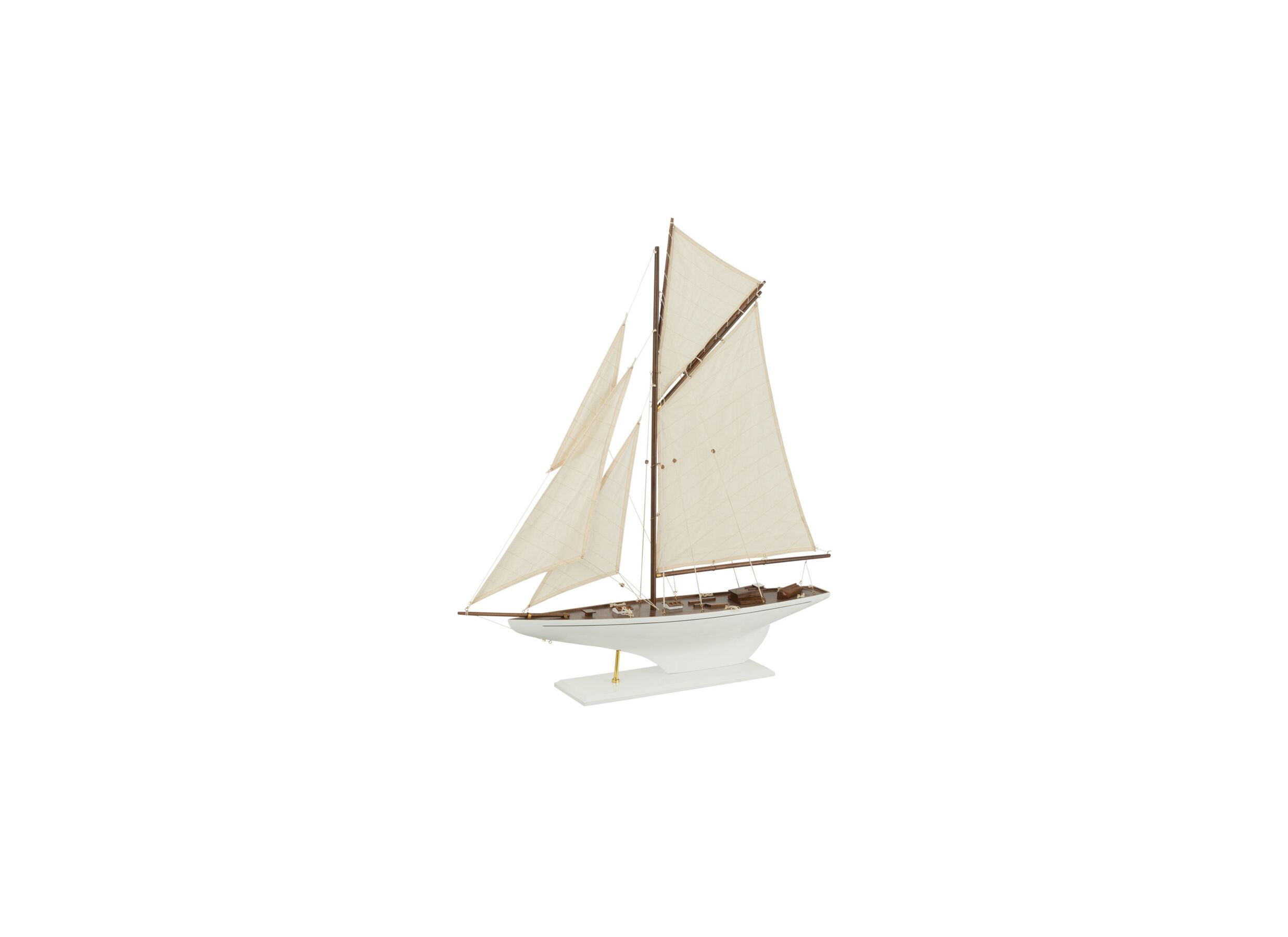 Deco Zeilboot H95cm - paulownia massief - wit - Déco Voilier H95cm - paulownia massif - blanc
