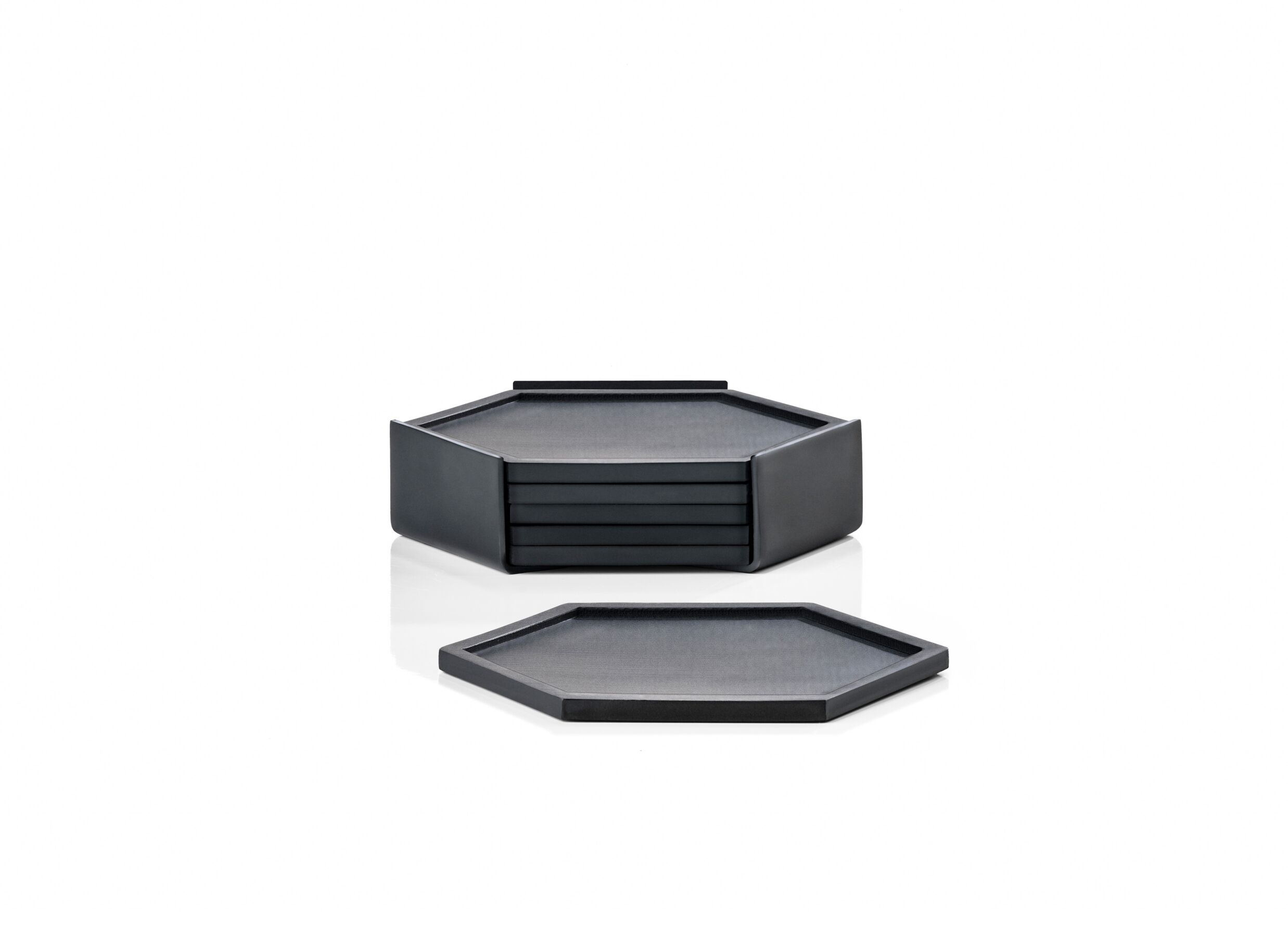 Onderzetters voor glazen 10x10cm - silicone - zwart - Sous-verre 10x10cm - silicone - noir