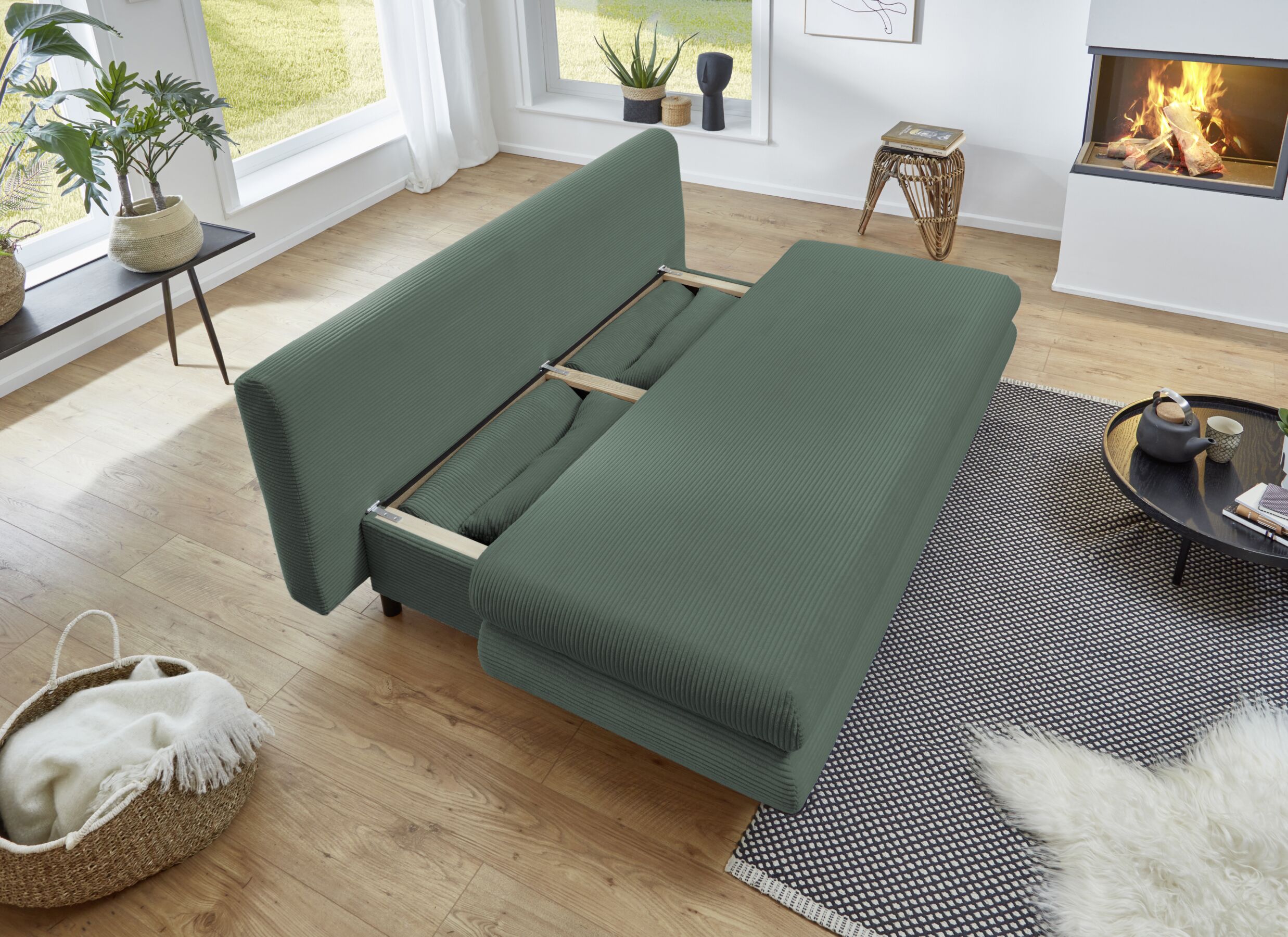 Sfeerfoto - Zetelbed Bern SO240 2 persoons - stof - groen