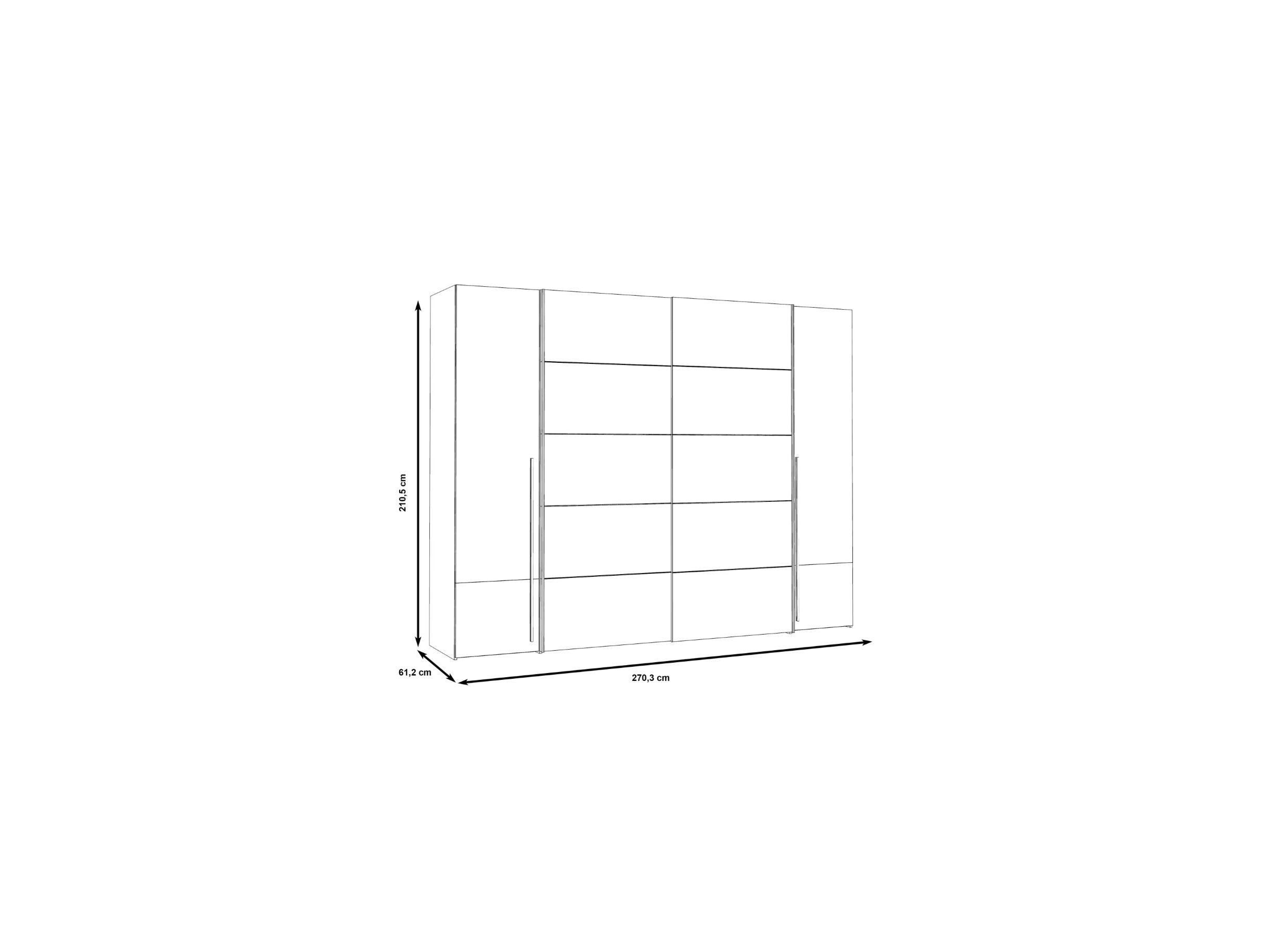 Garde-robe Narago 270cm - décor - blanc