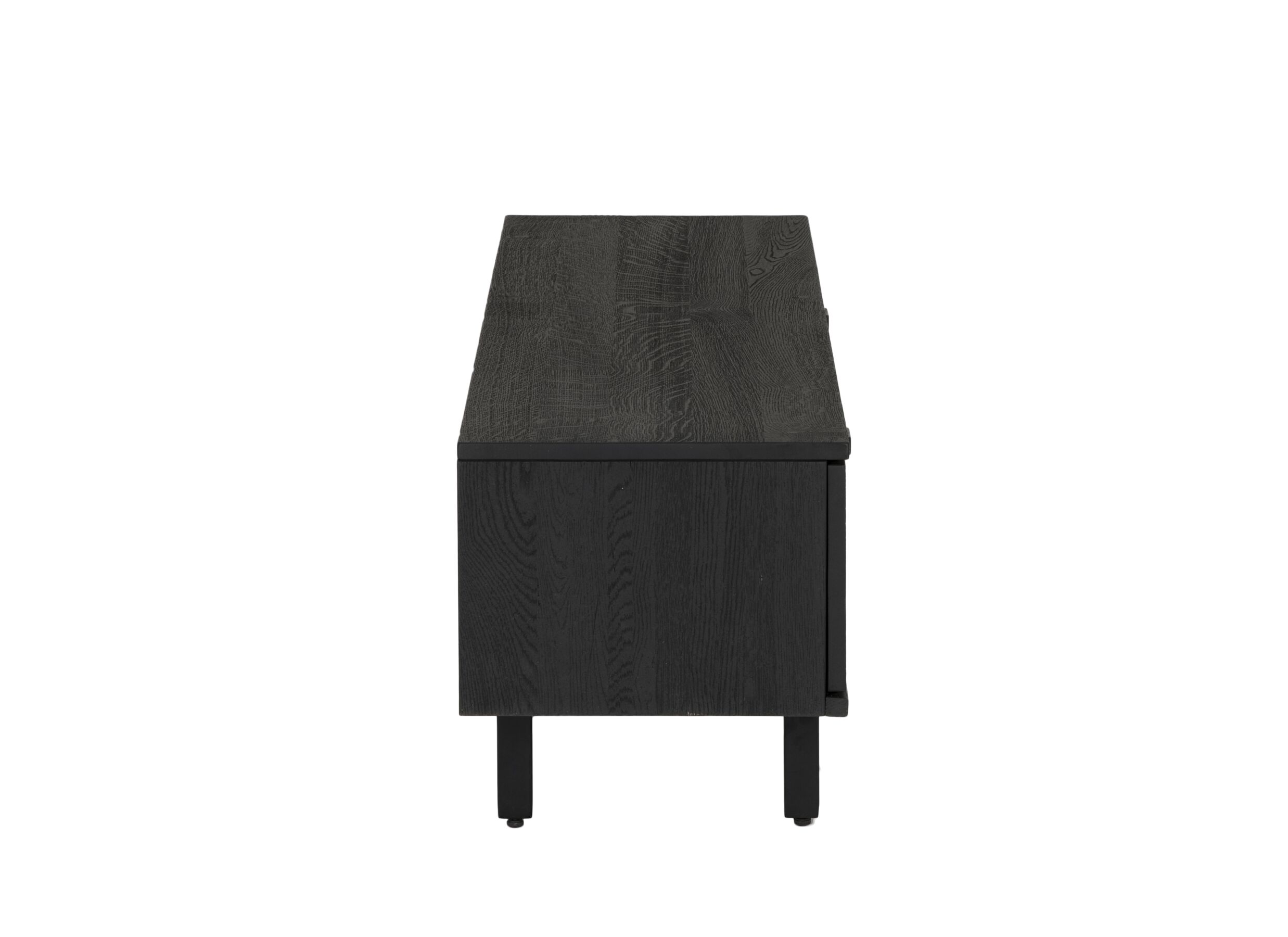 Meuble TV Mauri 160cm - chêne massif & décor - noir
