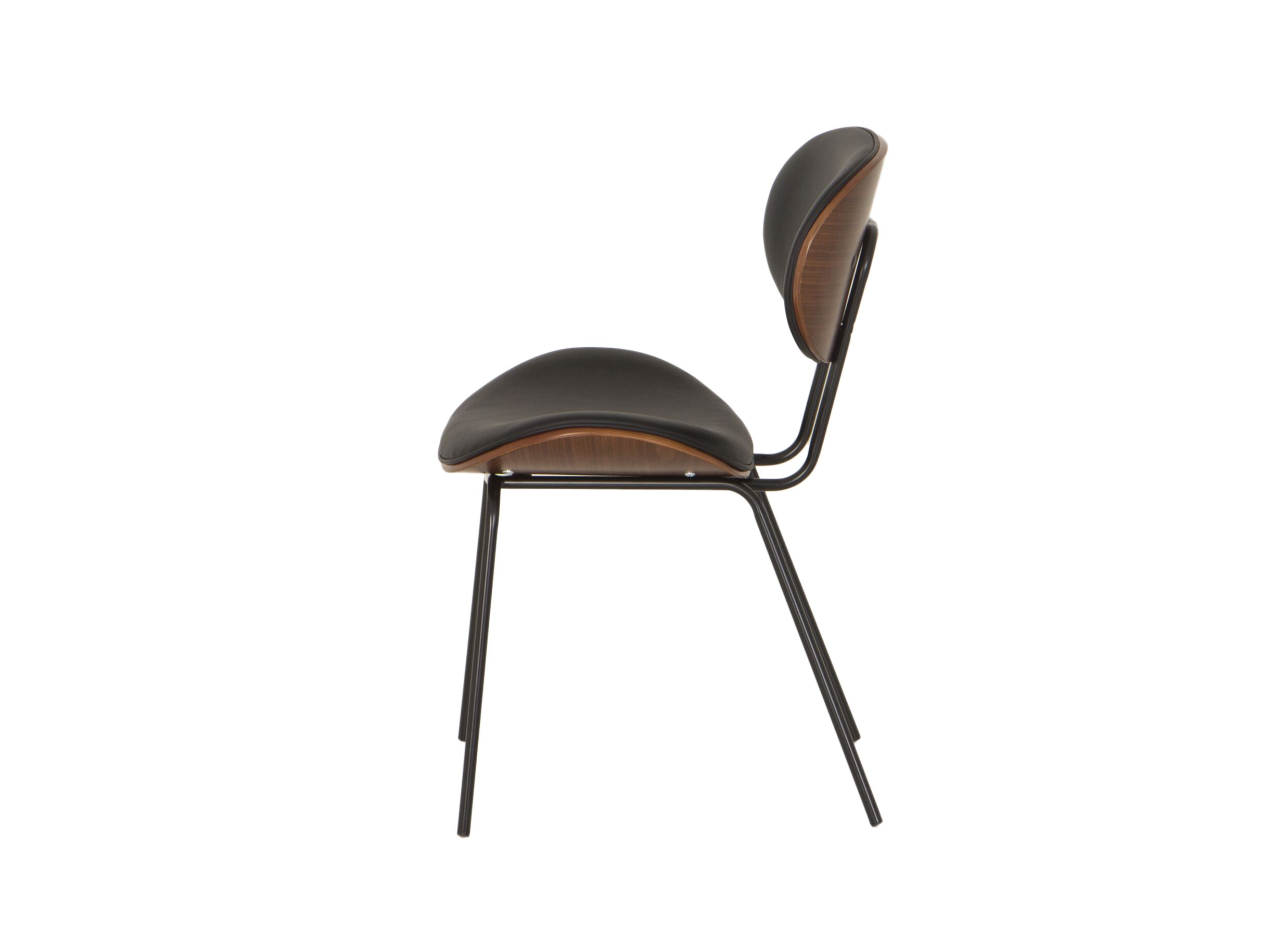 Detail - Chaise Ruby 51x57x79cm - similicuir - noir/brun