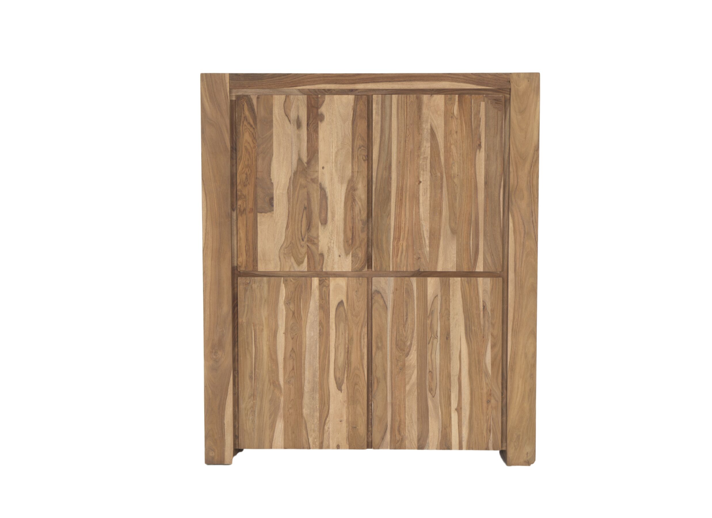 Meuble Bar Carbone 140cm - sheesham massif & décor - naturel