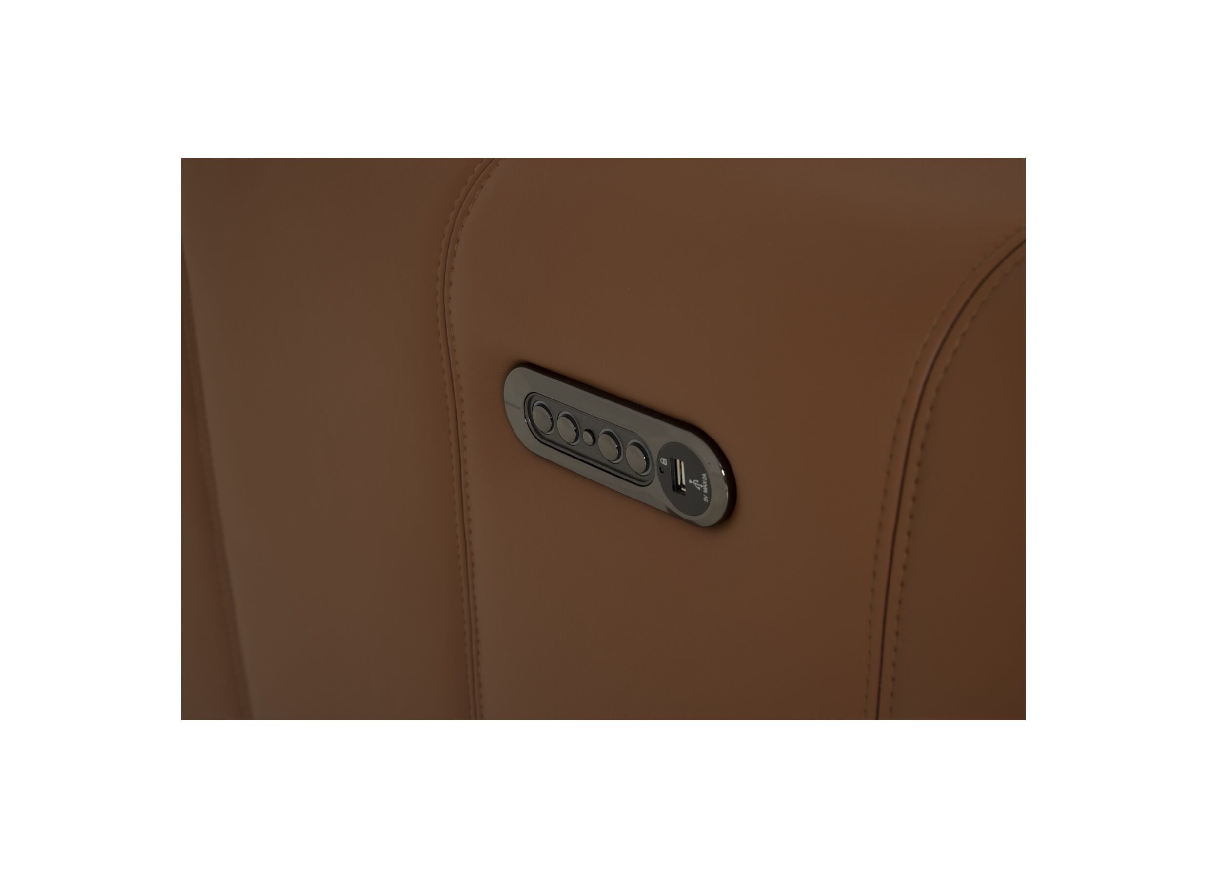 Detailfoto - Zetel Shak-Bis 2,5+2-zit - leder - warm bruin met relax