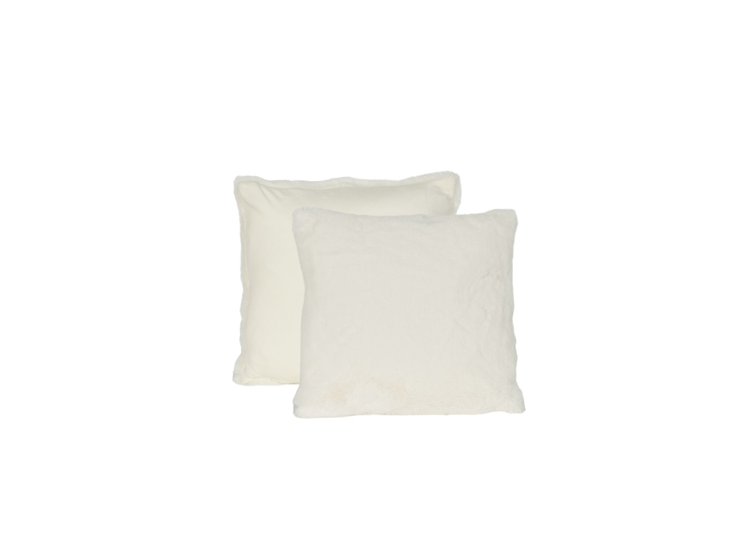 Aperçu - Coussin Duffie 45x45cm - imitation fourrure de lapin - blanc