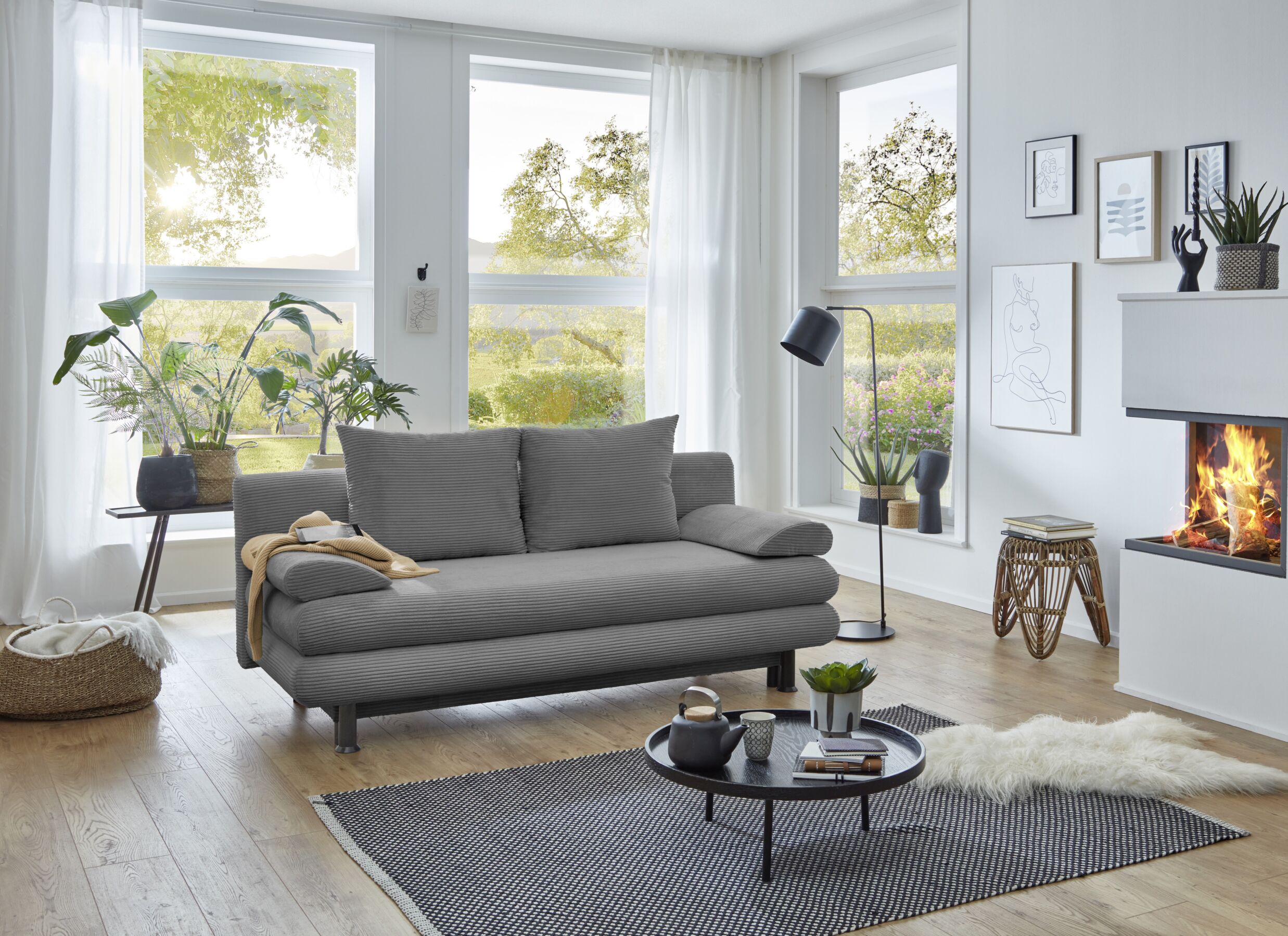 Sfeerfoto - Zetelbed SO240 Bern 2 persoons - stof - donkergrijs