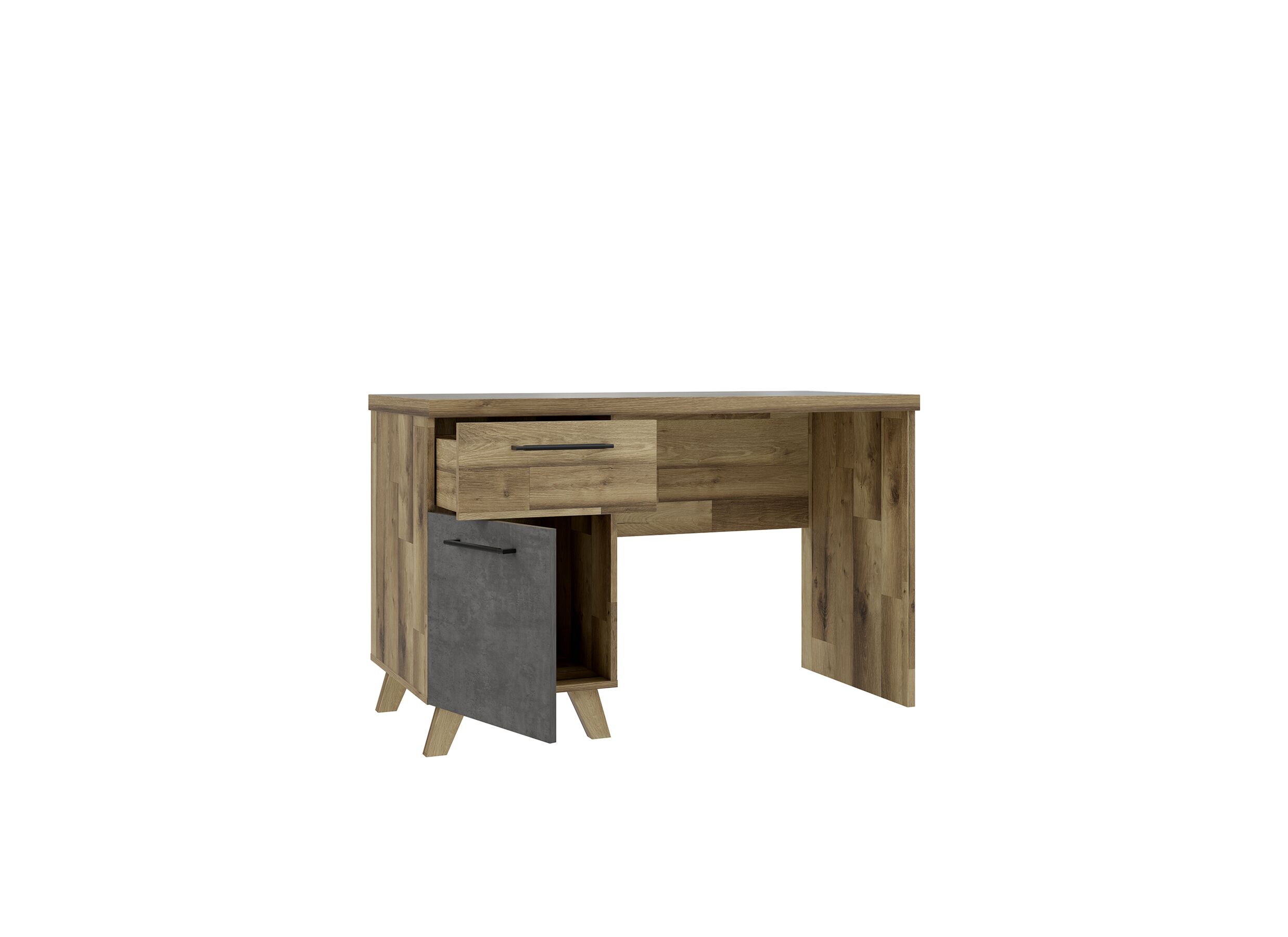 Bureau Ricciano 120x55x75cm - meubelplaat - eik/beton